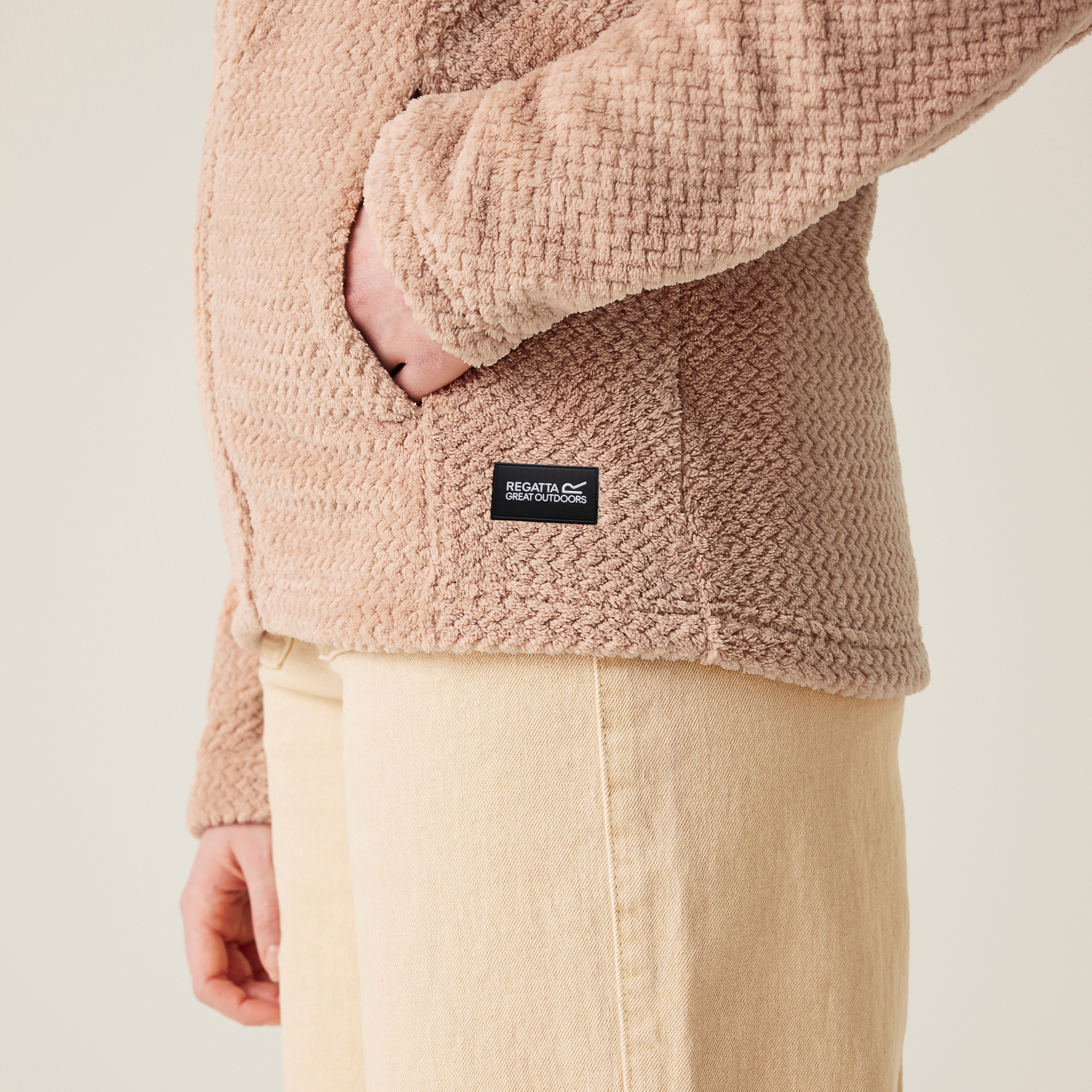 Women's Heidy Fluffy Full Zip Fleece | Warm Taupe