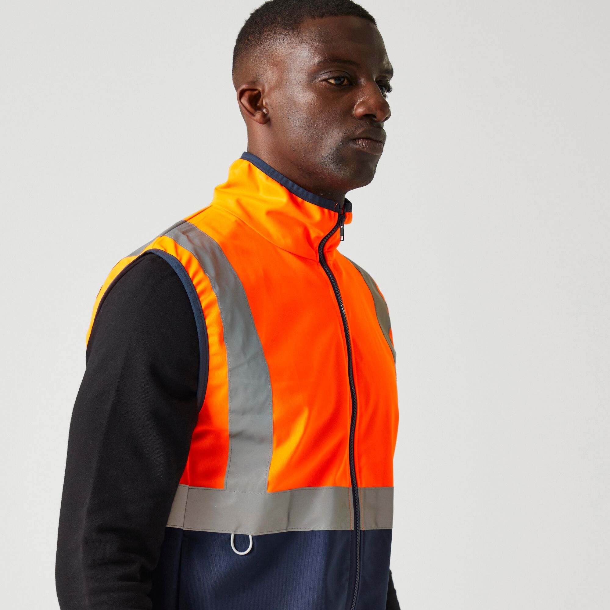 Men's Pro HI-VIS Full Zip Gilet | Orange Navy