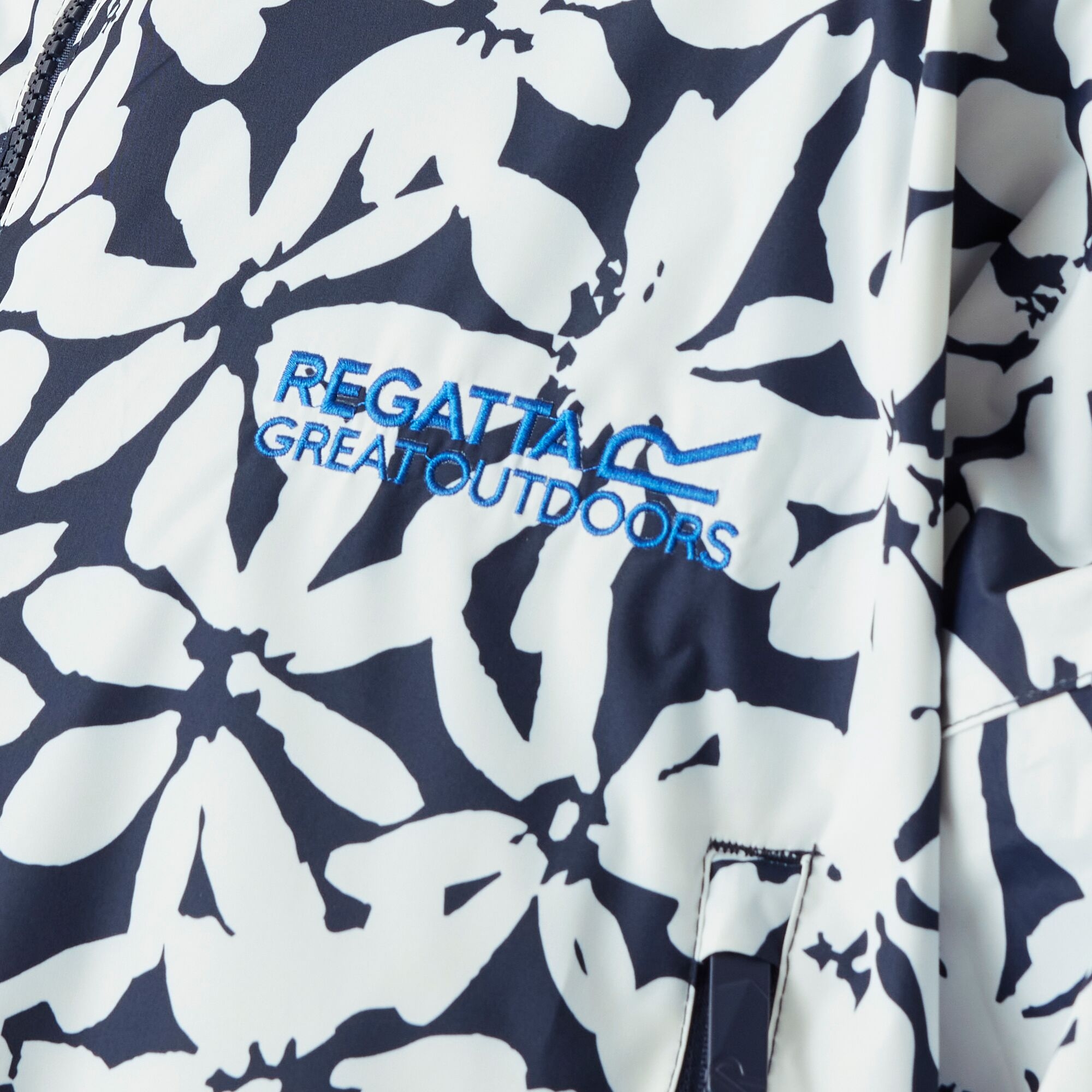 Adult's Waterproof Changing Robe | Navy White Large Floral