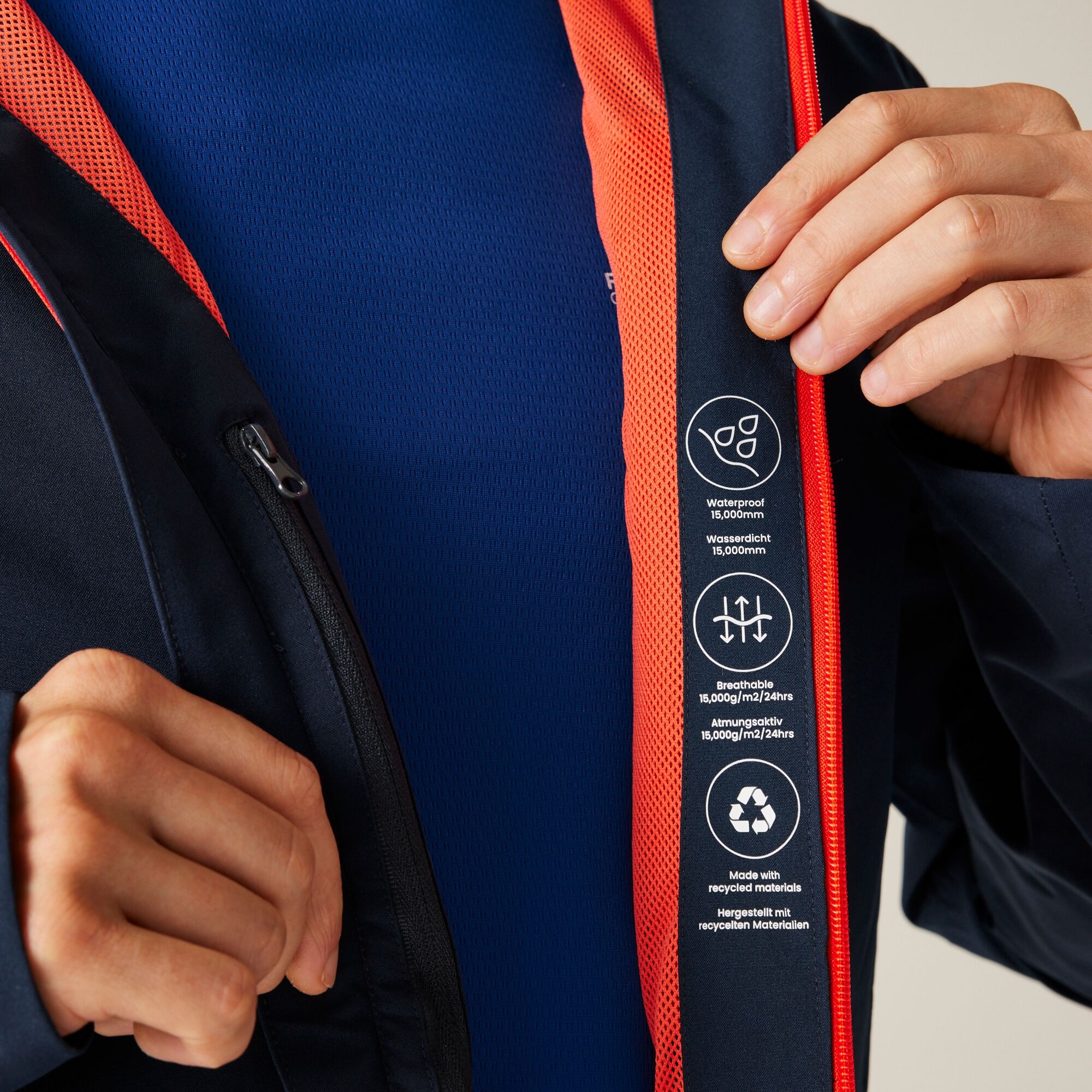 Men's Birchdale II Waterproof Jacket | Navy Tangerine Tango