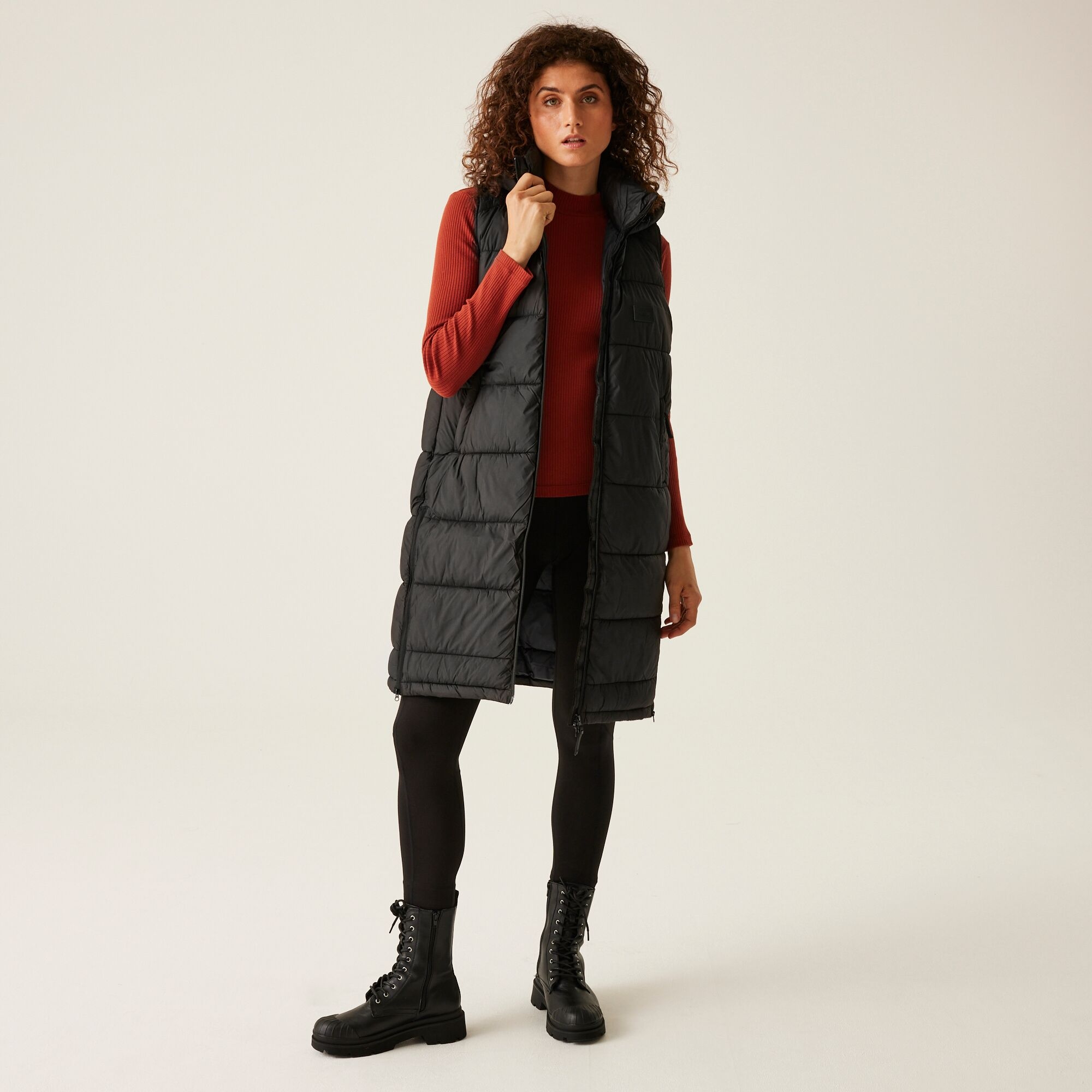 Women's Ganella Quilted Longline Gilet | Black
