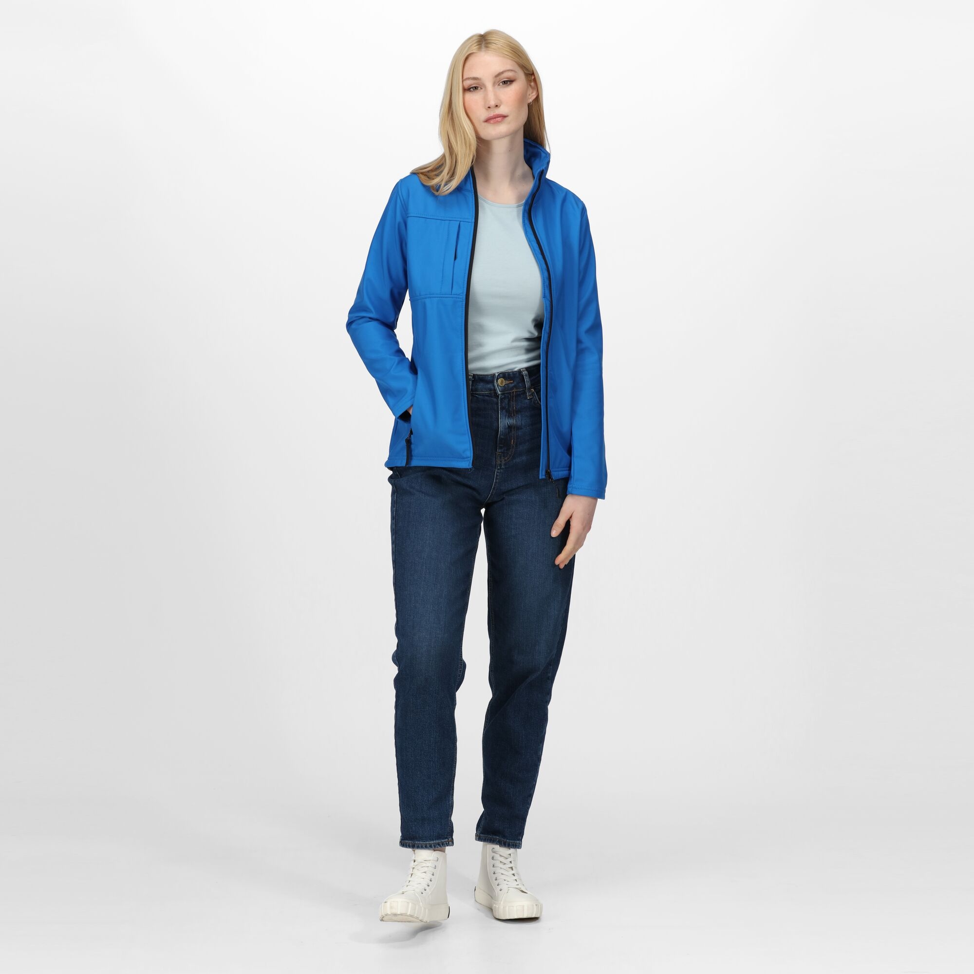 Women's Octagon II Printable 3 Layer Membrane Softshell Jacket | Oxford Blue Black