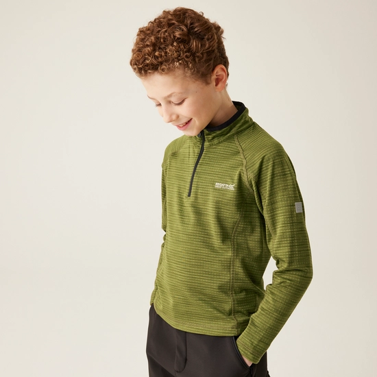 Kids' Berley Half Zip Fleece | Nephrite Green Black