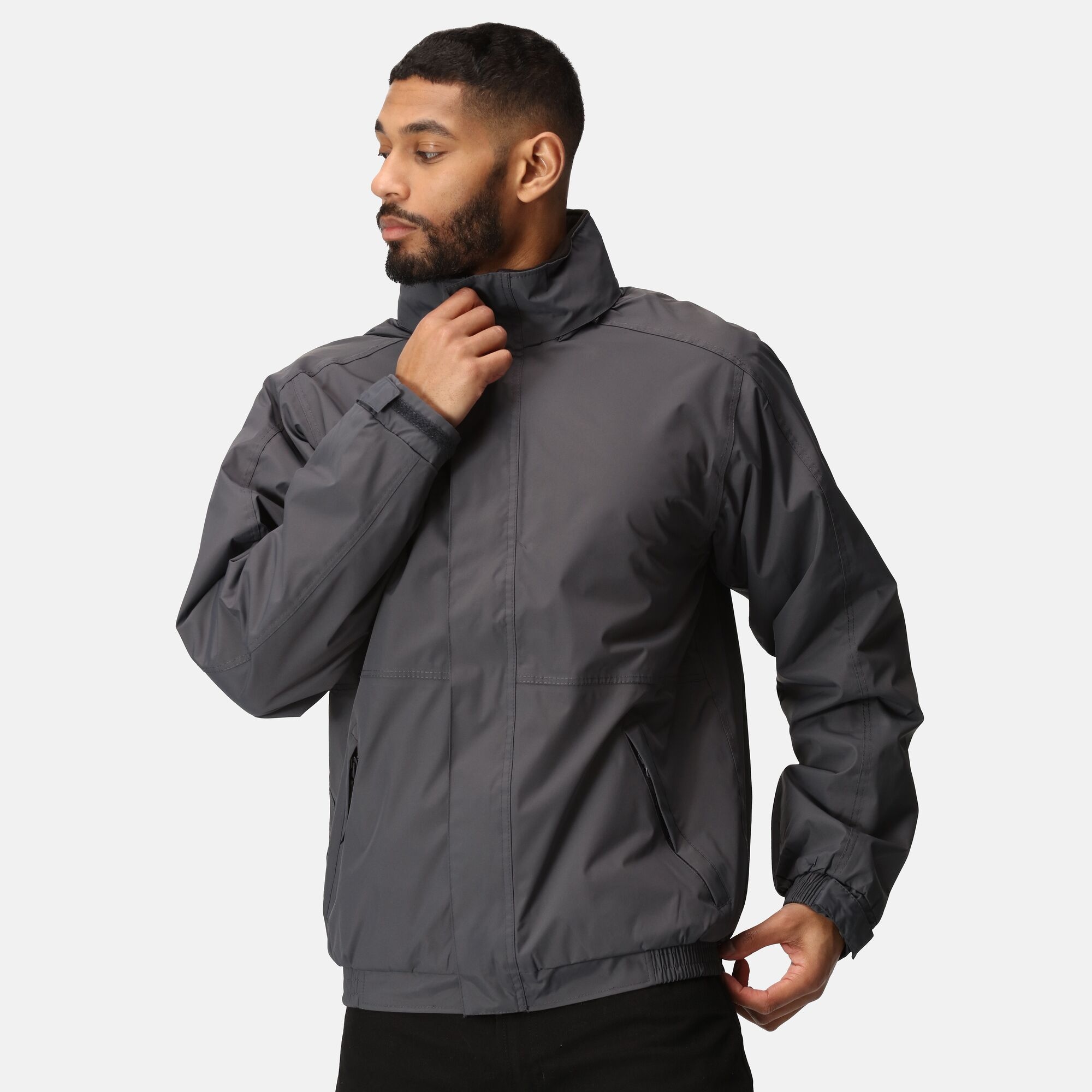 Men's Dover Fleece Lined Waterproof Insulated Bomber Jacket | Seal Grey Black