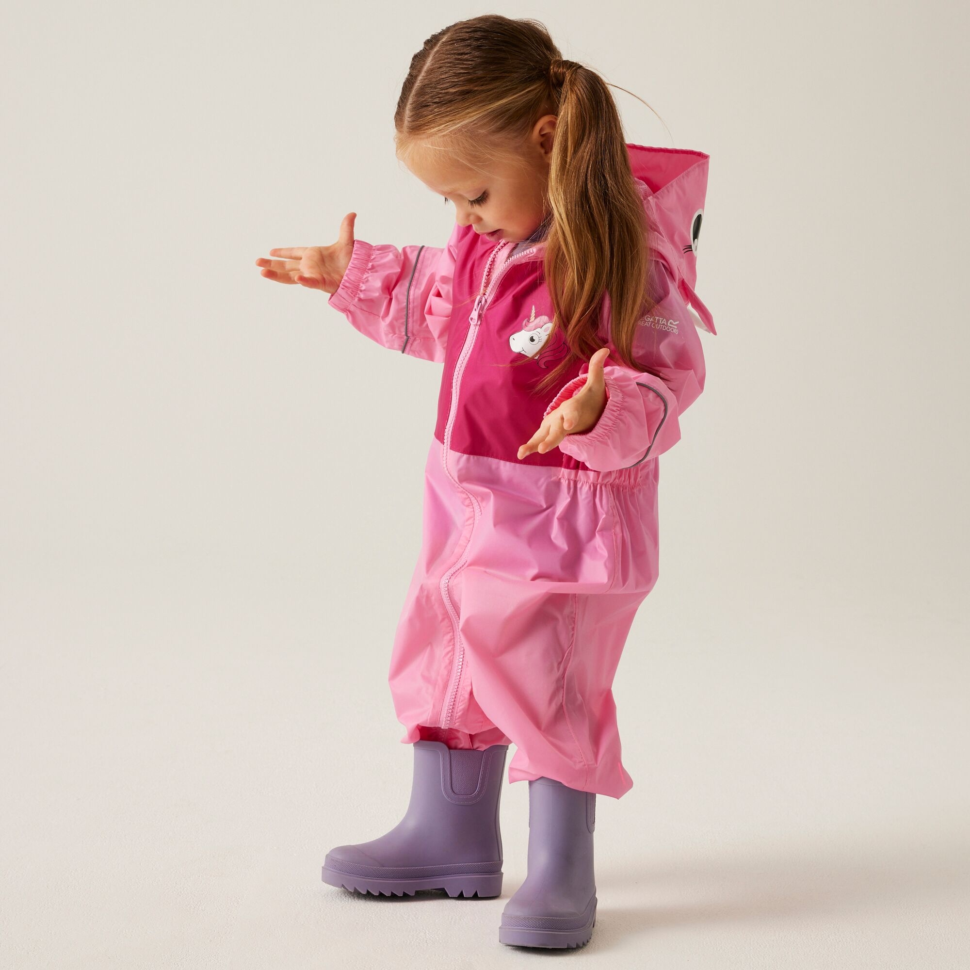 Kids' Charco Breathable Waterproof Puddle Suit | Luna The Unicorn Sweet Pink