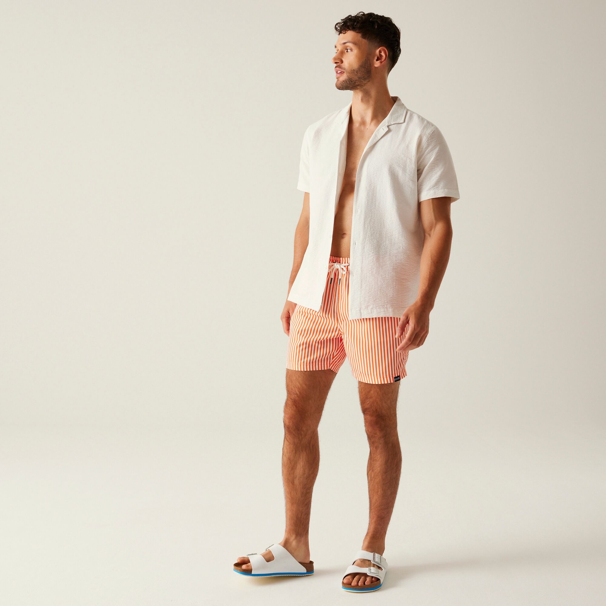 Men's Loras Swim Shorts | Celosia Orange Stripe