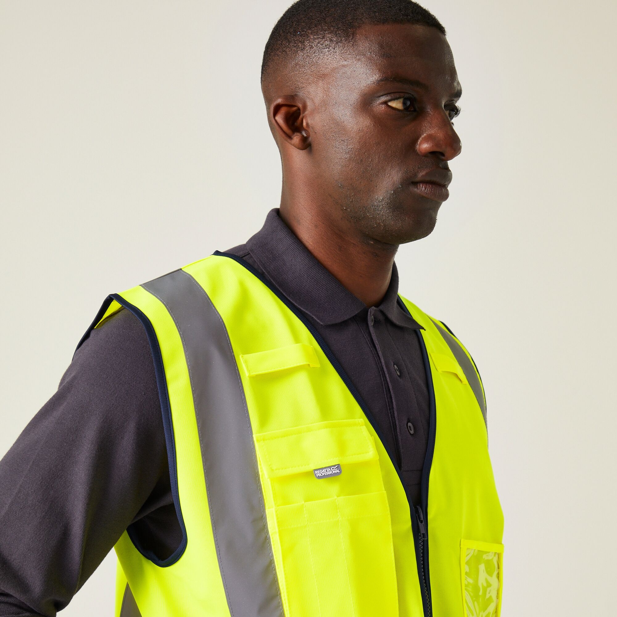 Men's Pro HI-VIS Executive Vest | Yellow Navy