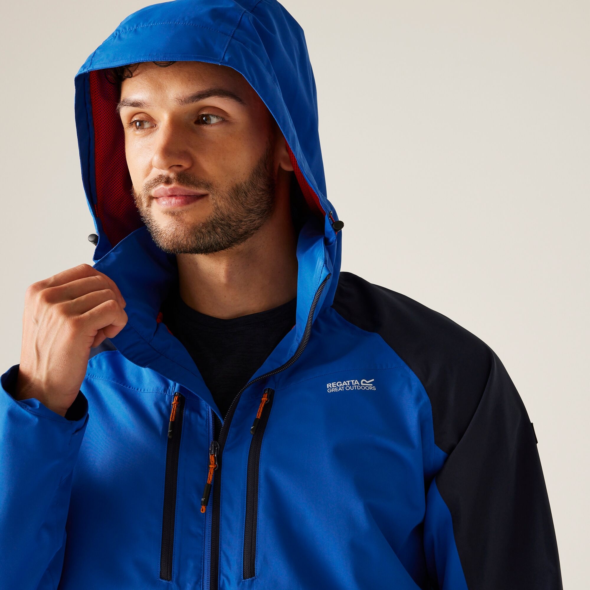 Men's Calderdale VI Waterproof Jacket | Olympian Blue Navy Tangerine Tango