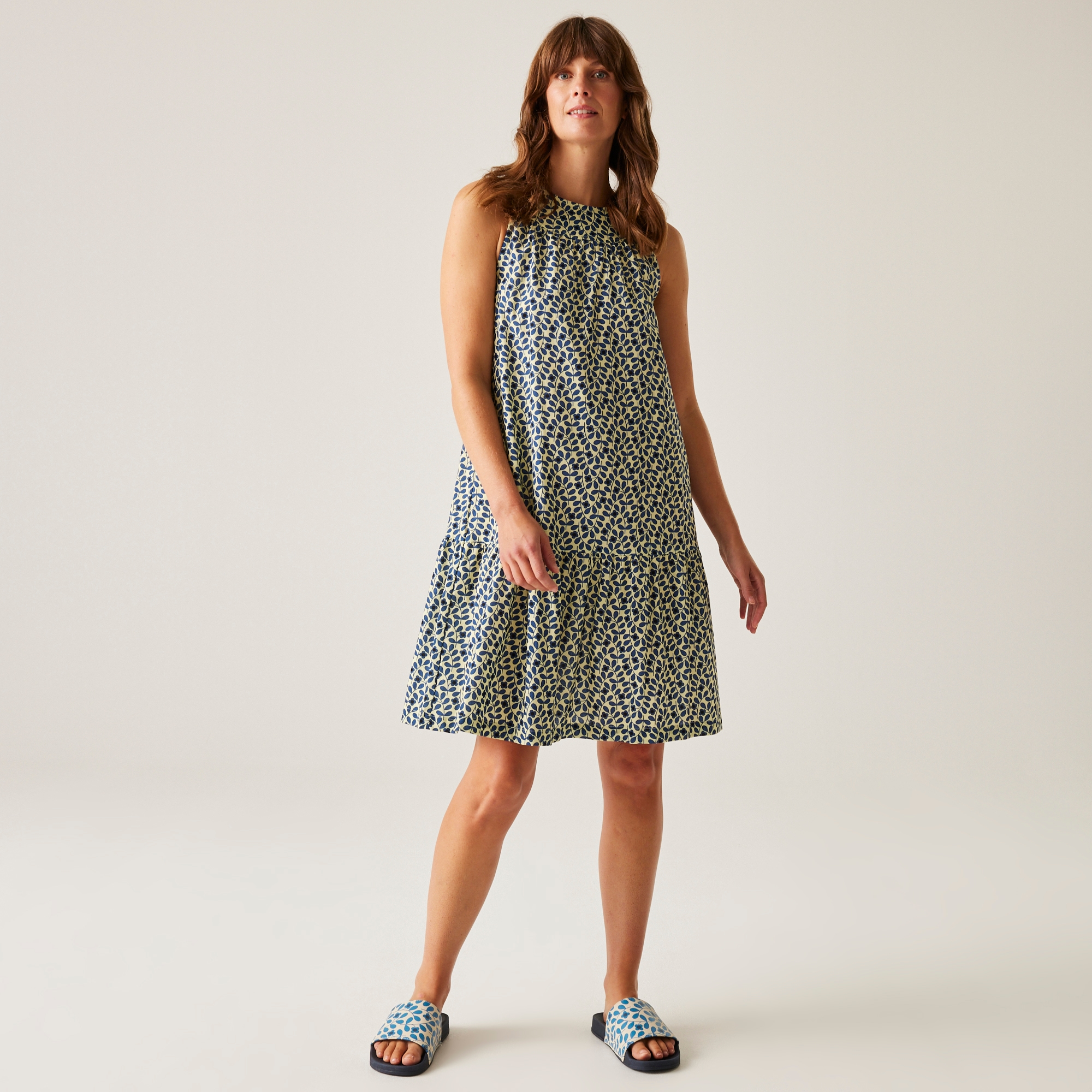 Orla Kiely Summer Sleeveless Dress II | Jasmine Flower Blue