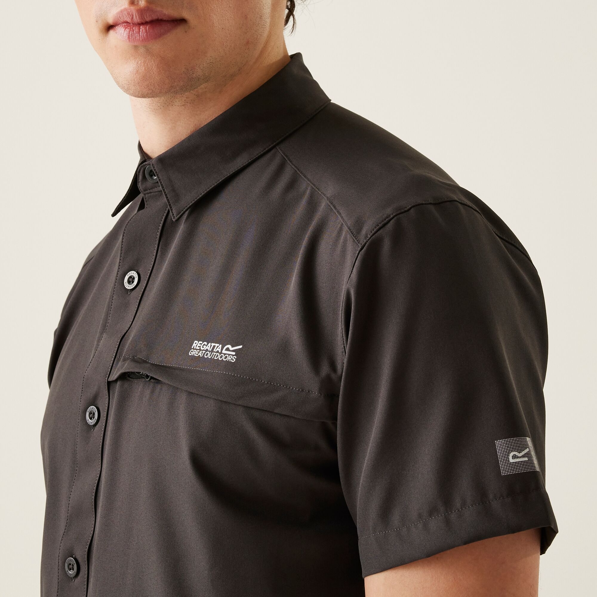 Men's Insect-Repellent Packaway Short Sleeve Shirt | Ash