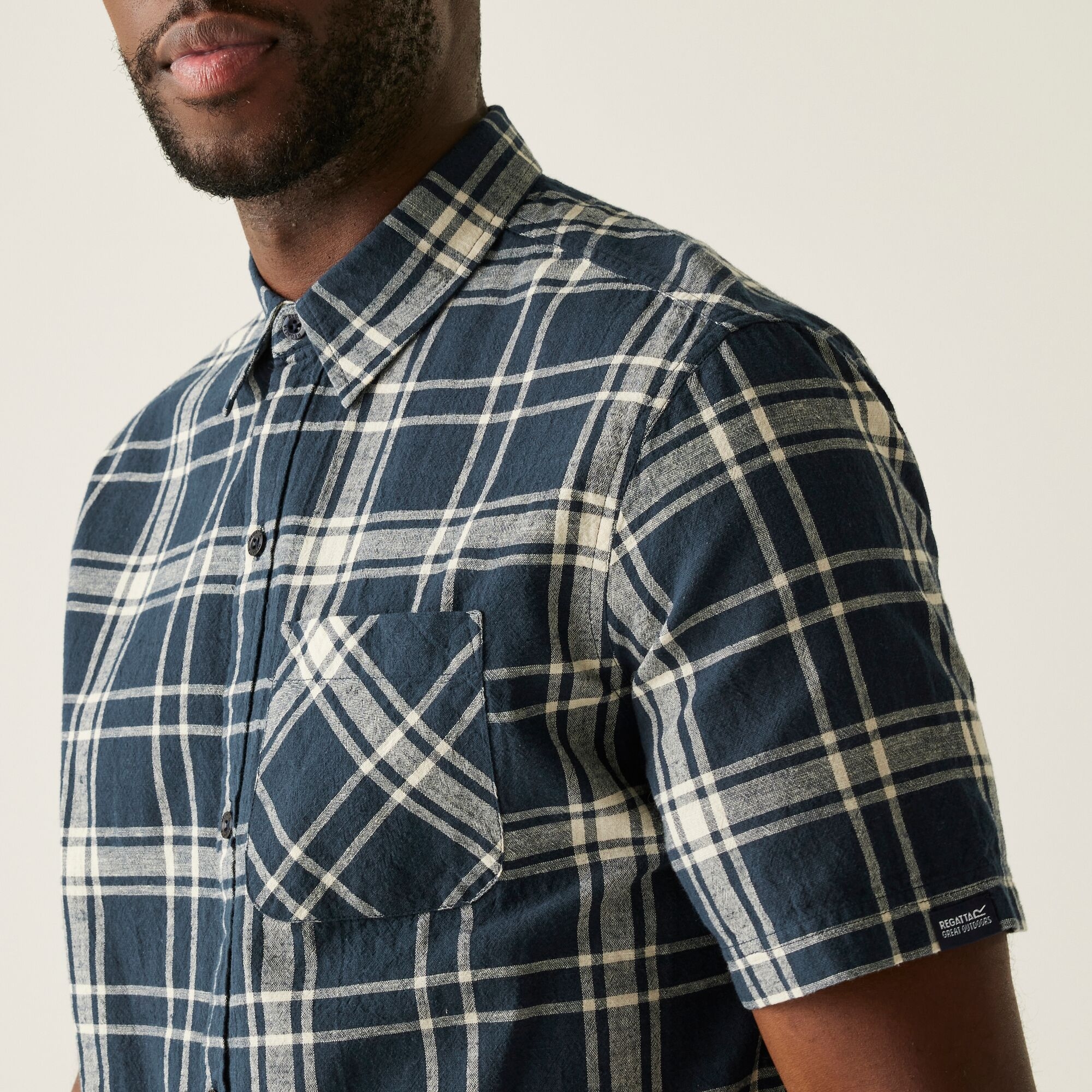 Men's Loran Short Sleeve Shirt | Navy Check