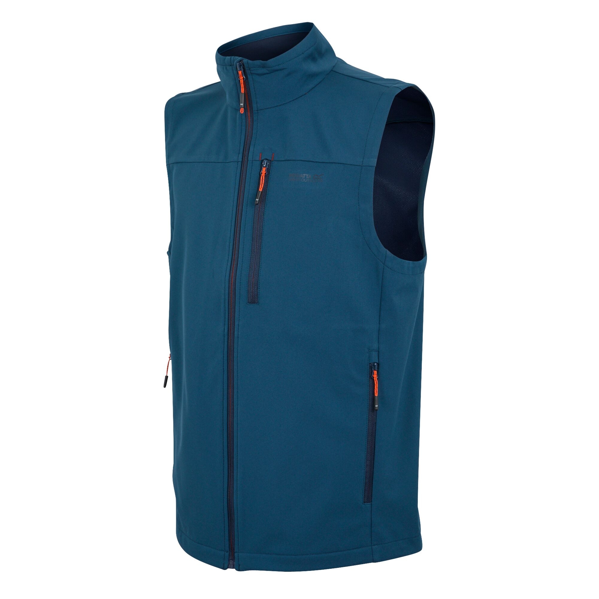 Men's Arana Softshell Gilet | Moonlight Denim Tangerine Tango