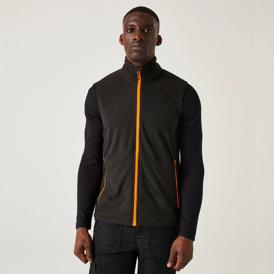 Men's Navigate Fleece Bodywarmer | Black Orange Pop