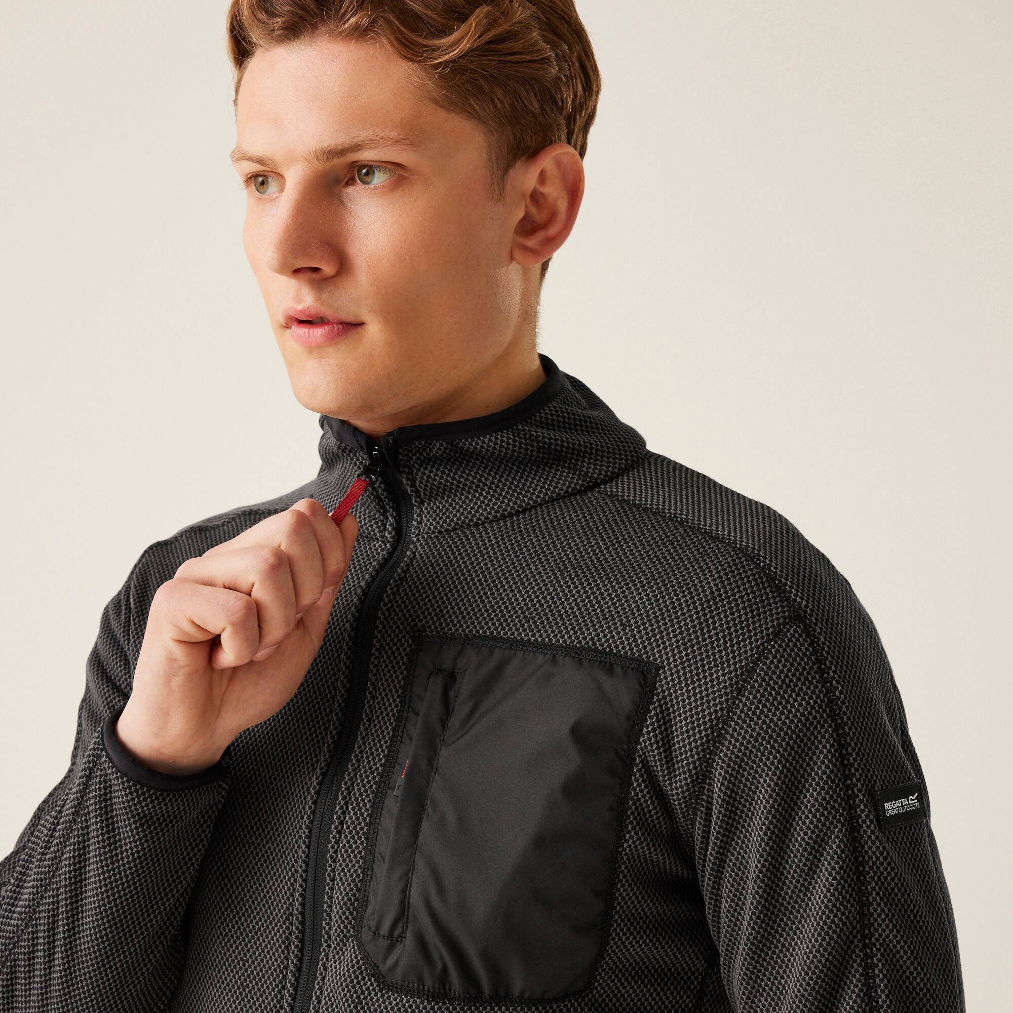 Men's Kitom Full Zip Fleece | Black Marl