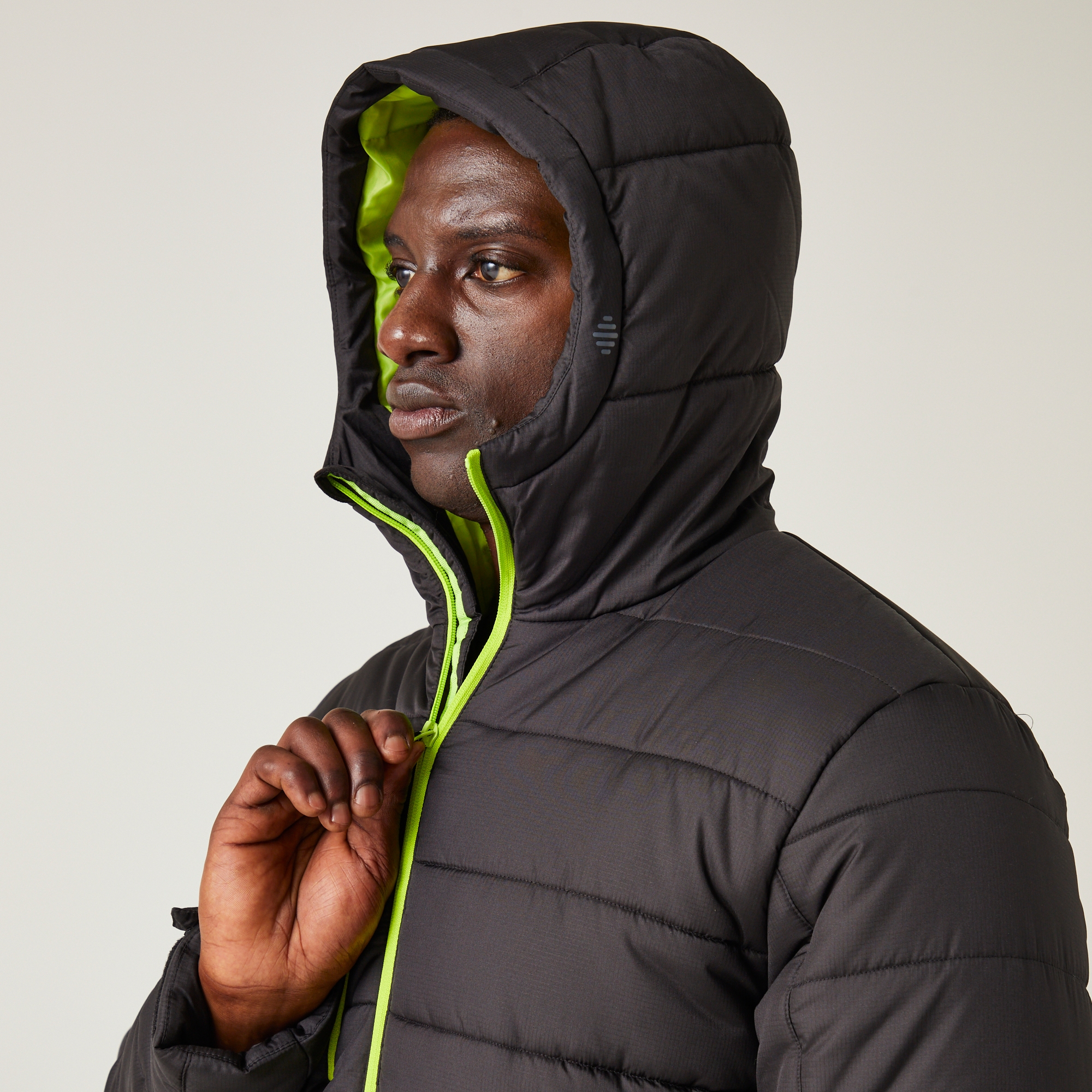 Men's Navigate Thermal Jacket | Black Lime Green