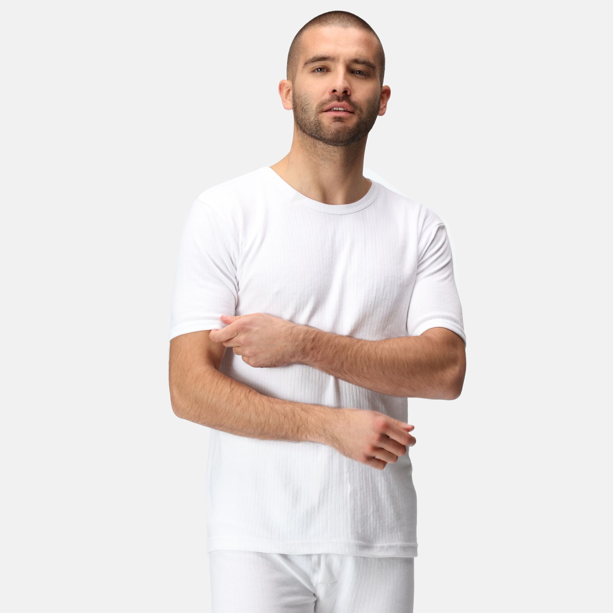 Men's Short Sleeve Thermal Vest | White
