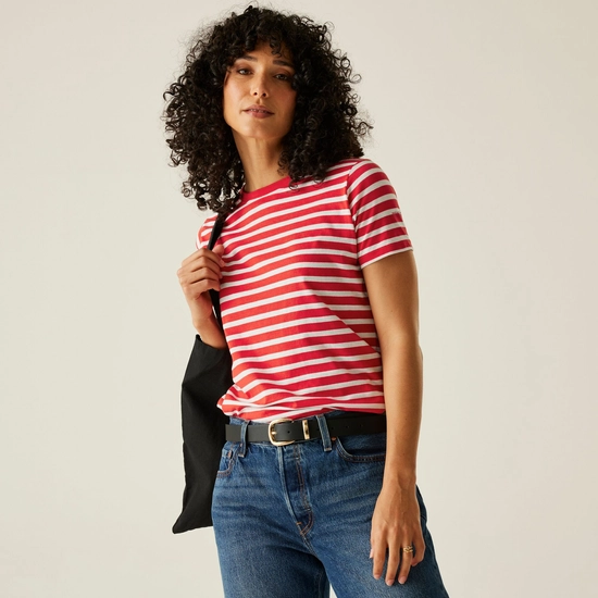 Women's Bayletta Short Sleeve T-Shirt | High Risk Red White Stripe