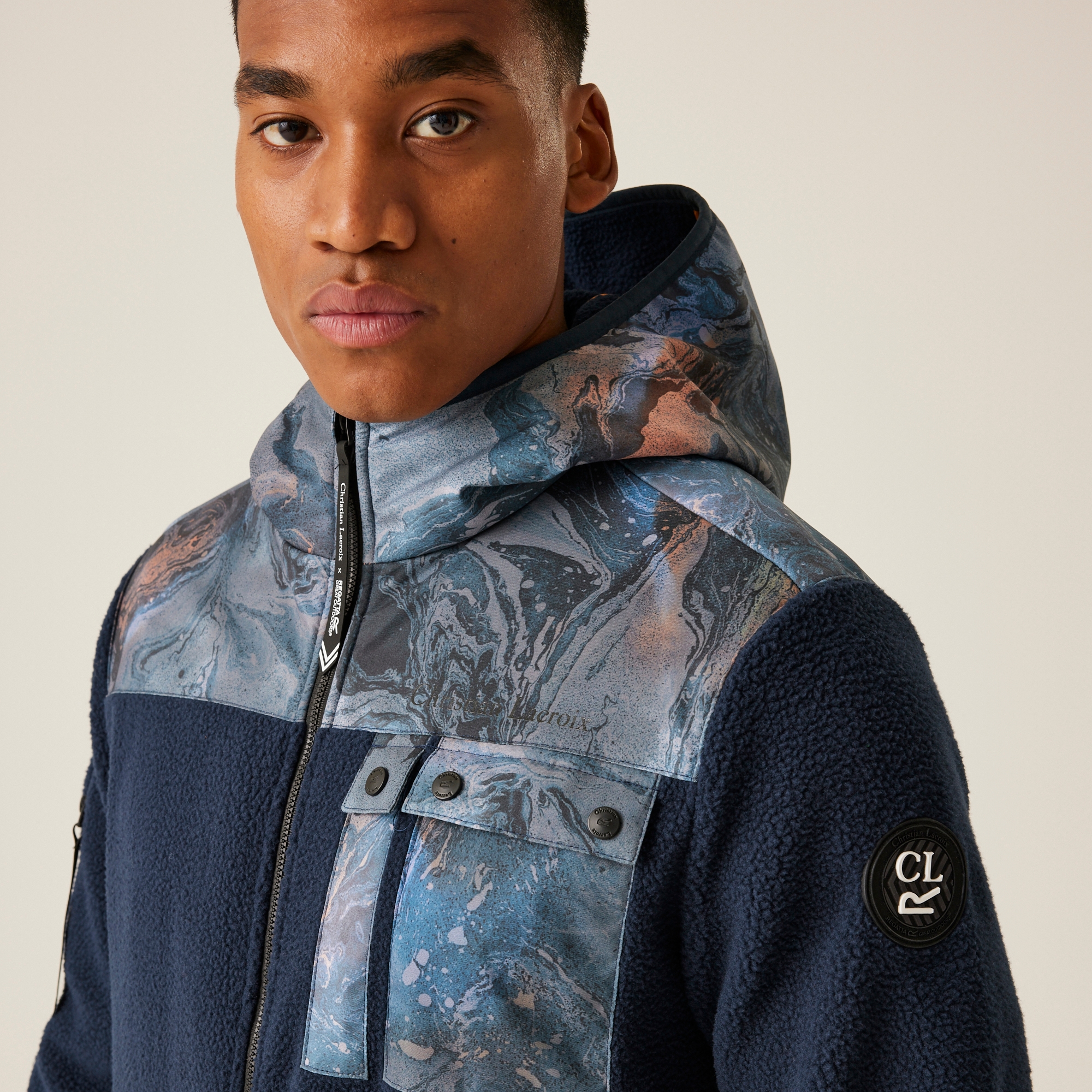 Christian Lacroix - Men's Valensoles Fleece | Navy Bain De Minuit Print