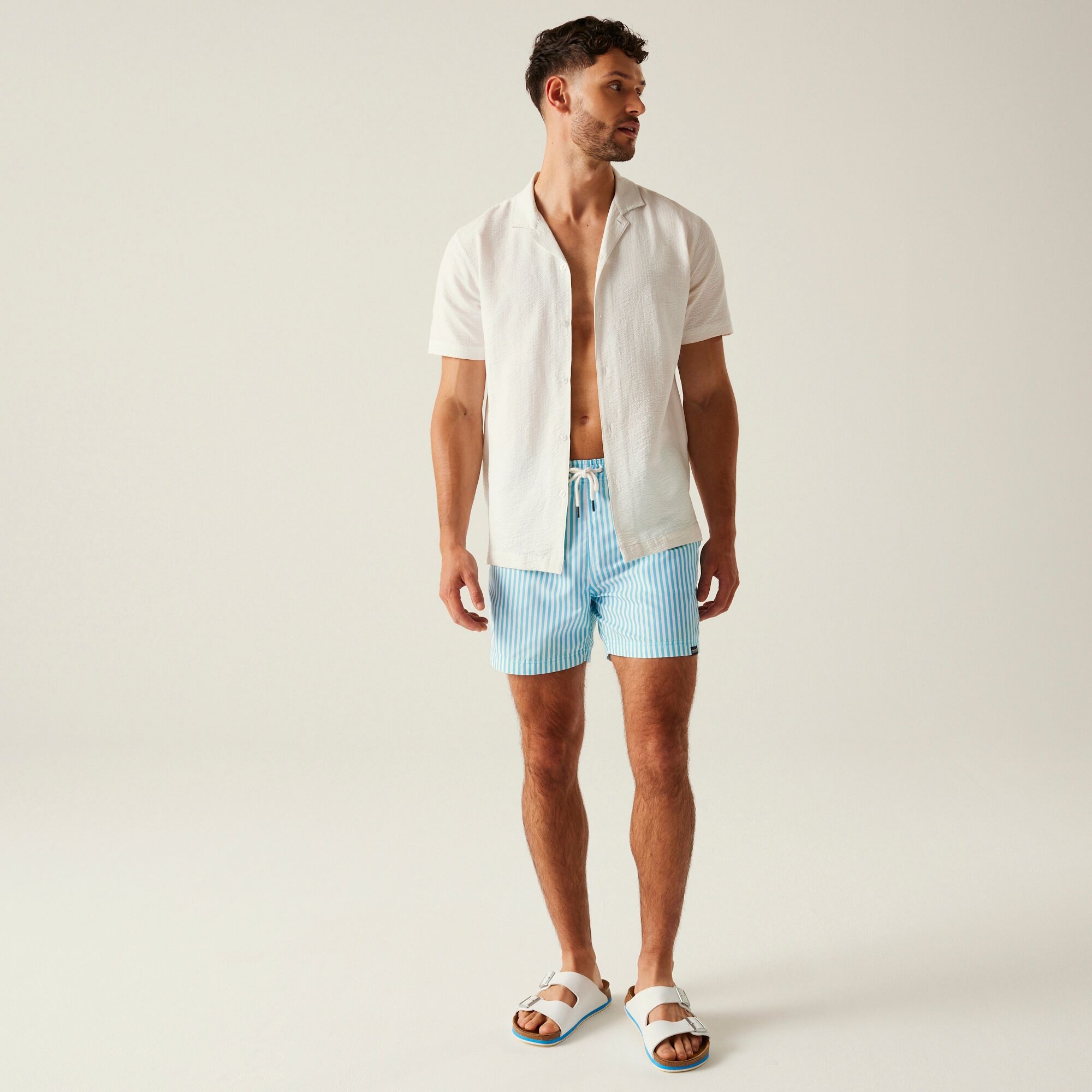 Men's Loras Swim Shorts | Aquarius Blue Stripe