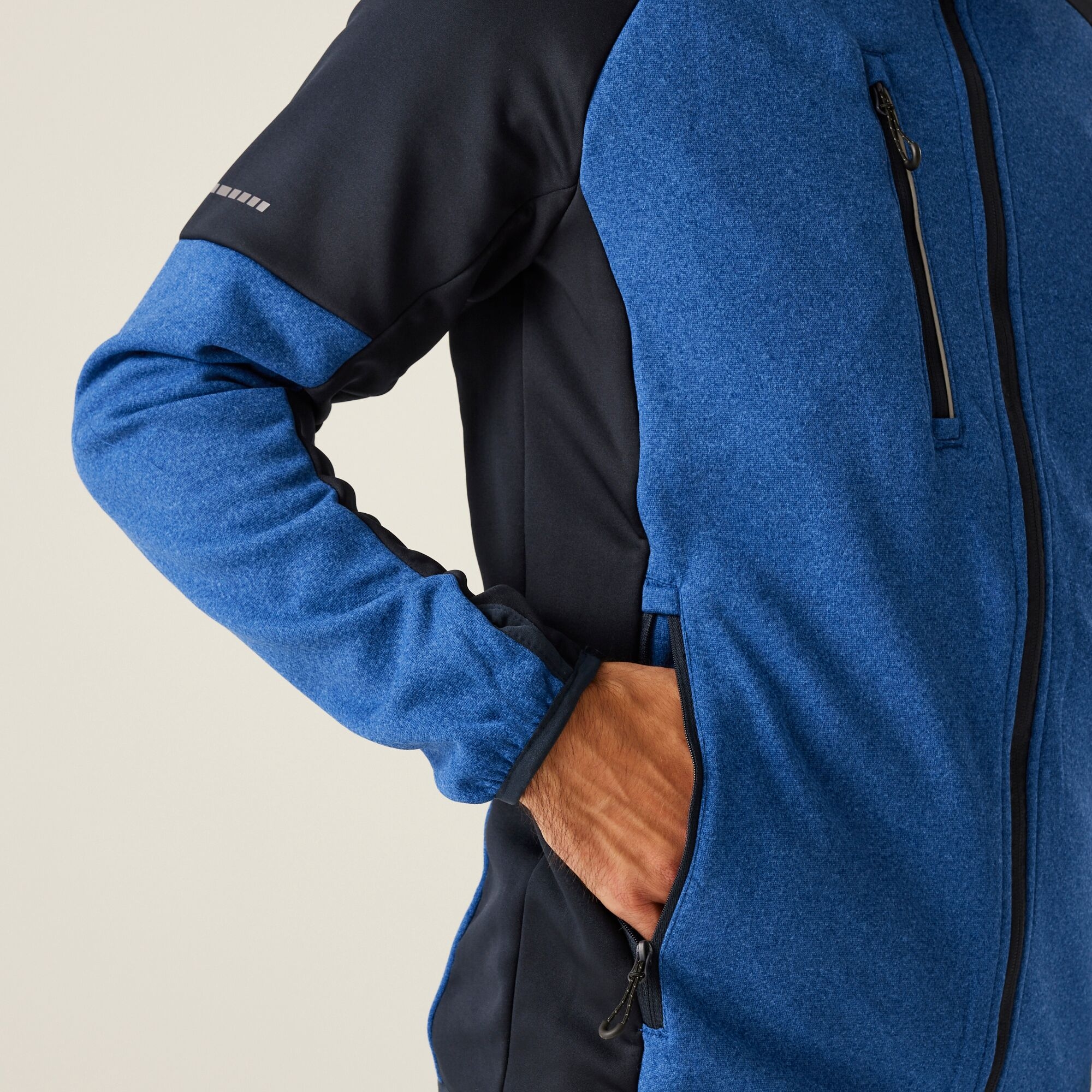 Men's X-Pro Coldspring II Hybrid Full Zip Hooded Fleece | Oxford Blue Marl Navy
