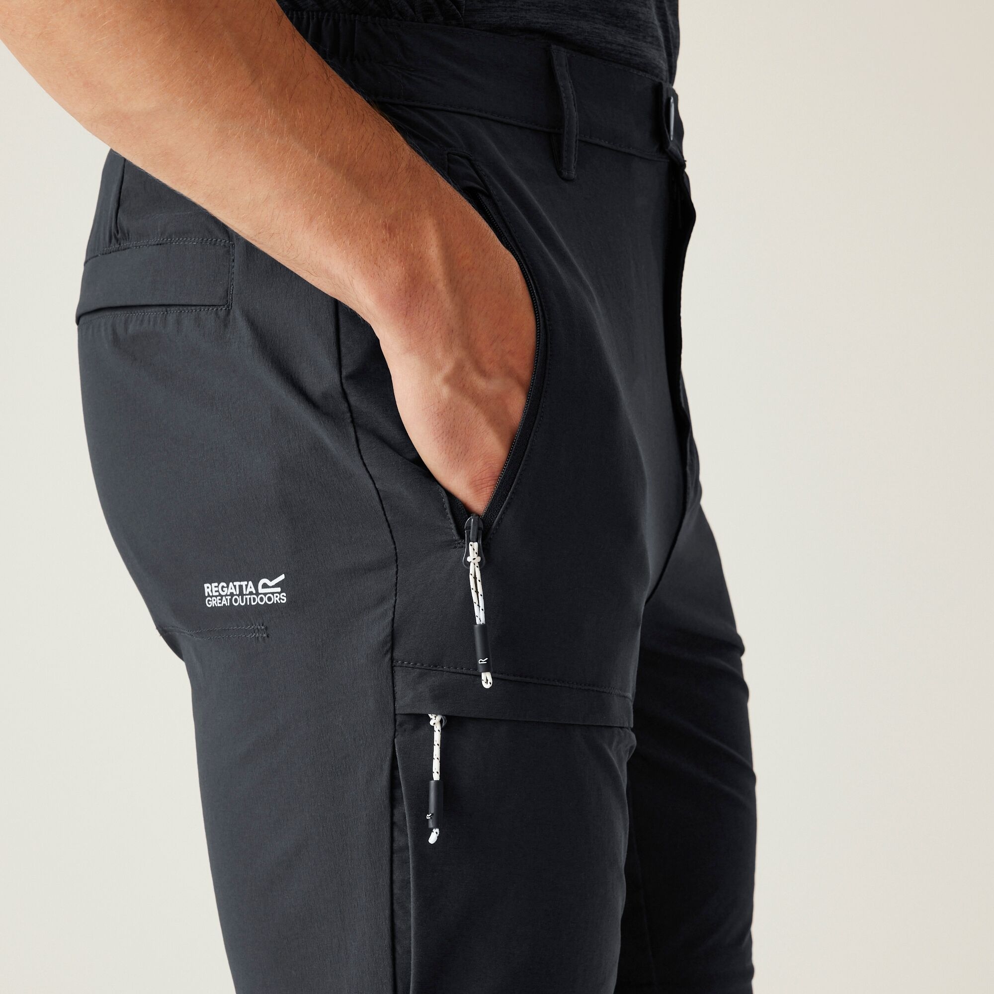 Men's Highton II Zip Off Walking Trousers | Ash
