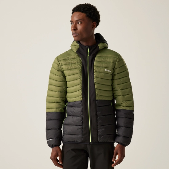 Men's Leedre Hybrid Hooded Jacket | Nephrite Green Black