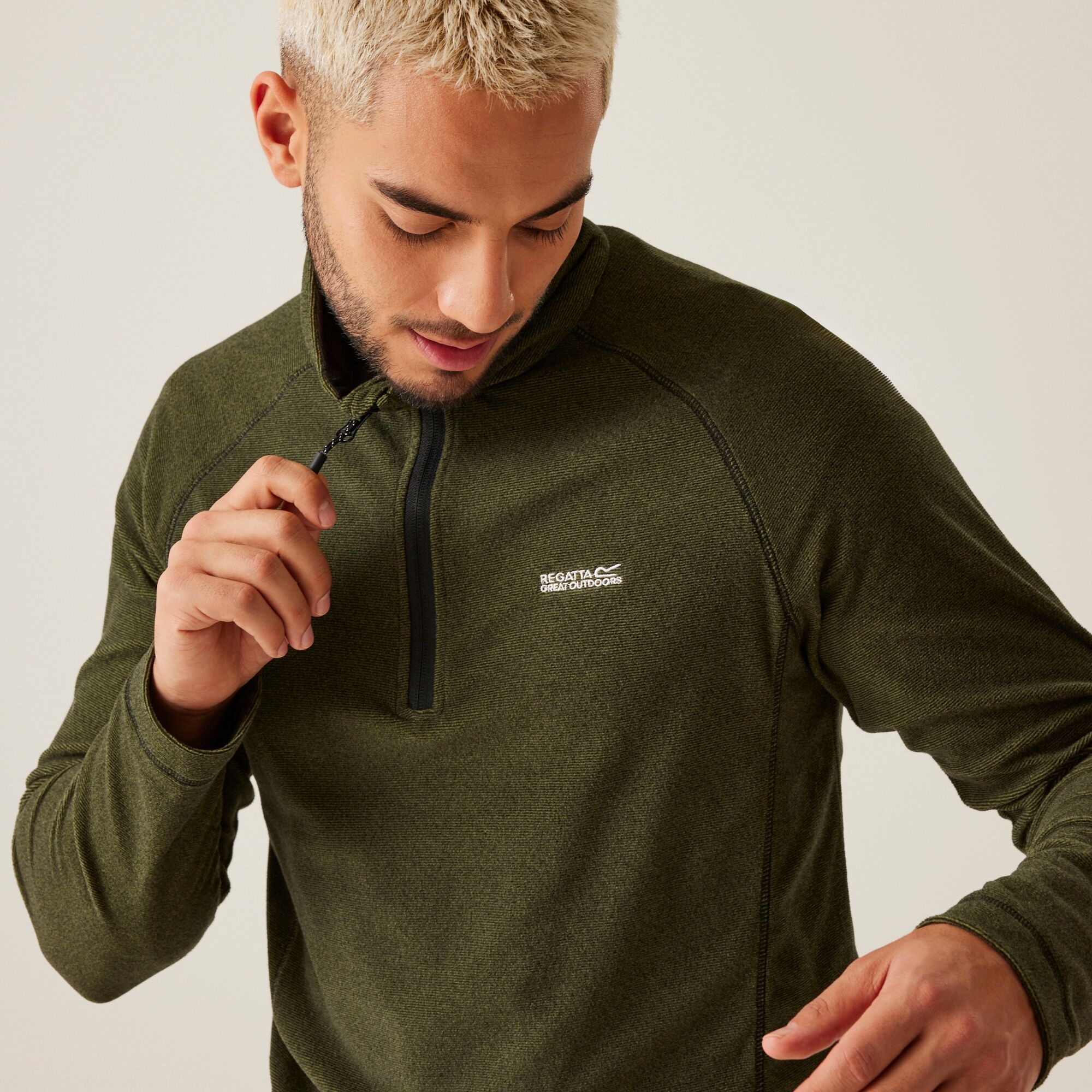 Men's Montes Lightweight Half Zip Fleece | Nephrite Green Black