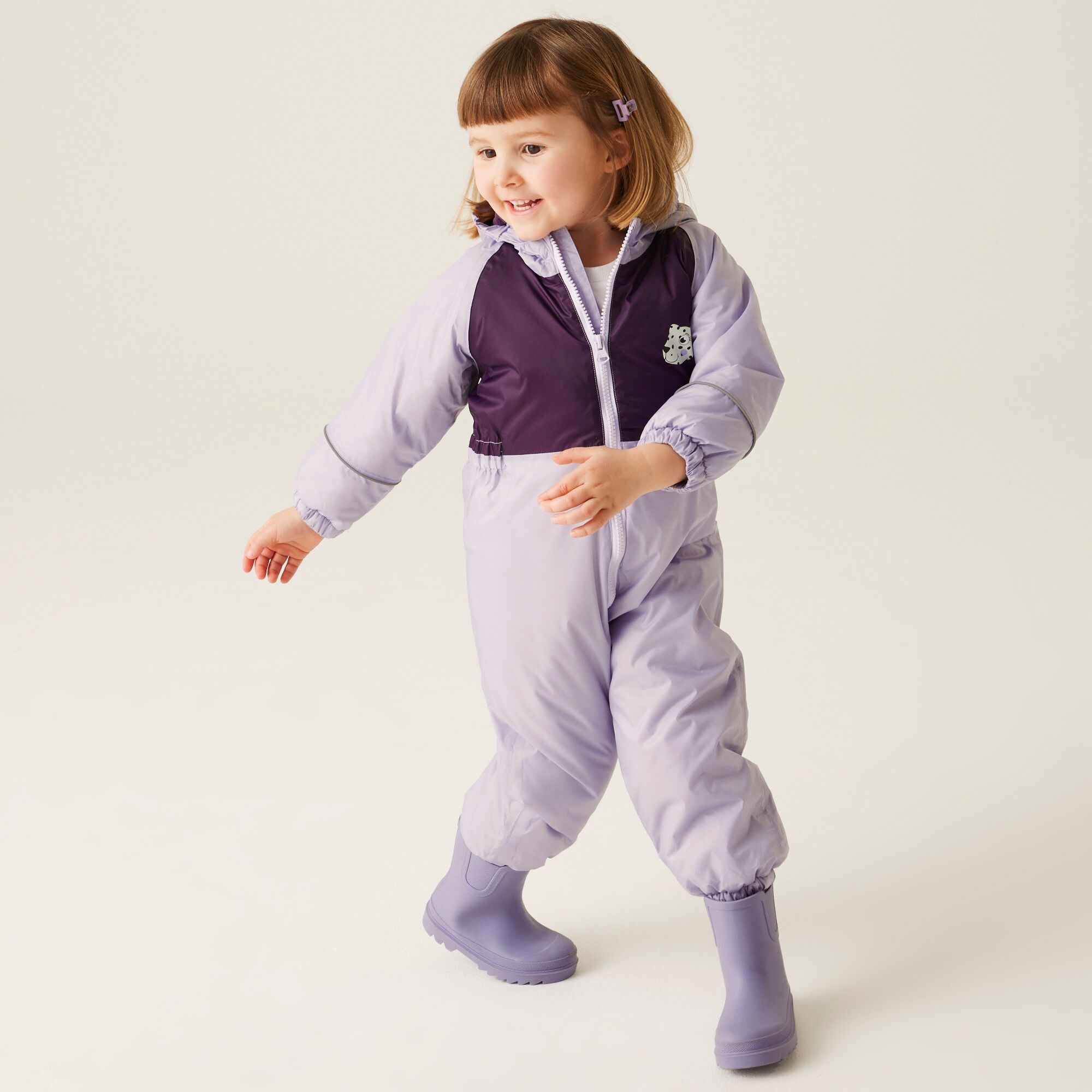 Kids' Mudplay III Waterproof Puddle Suit | Shyla The Leopard Lilac Frost