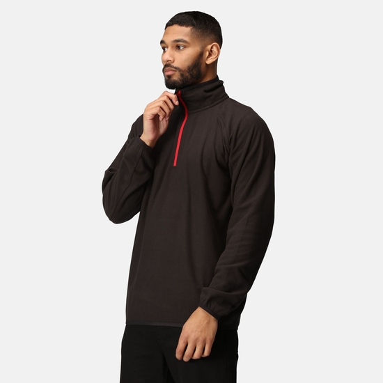 Men's Navigate Half-Zip Fleece | Black Classic Red