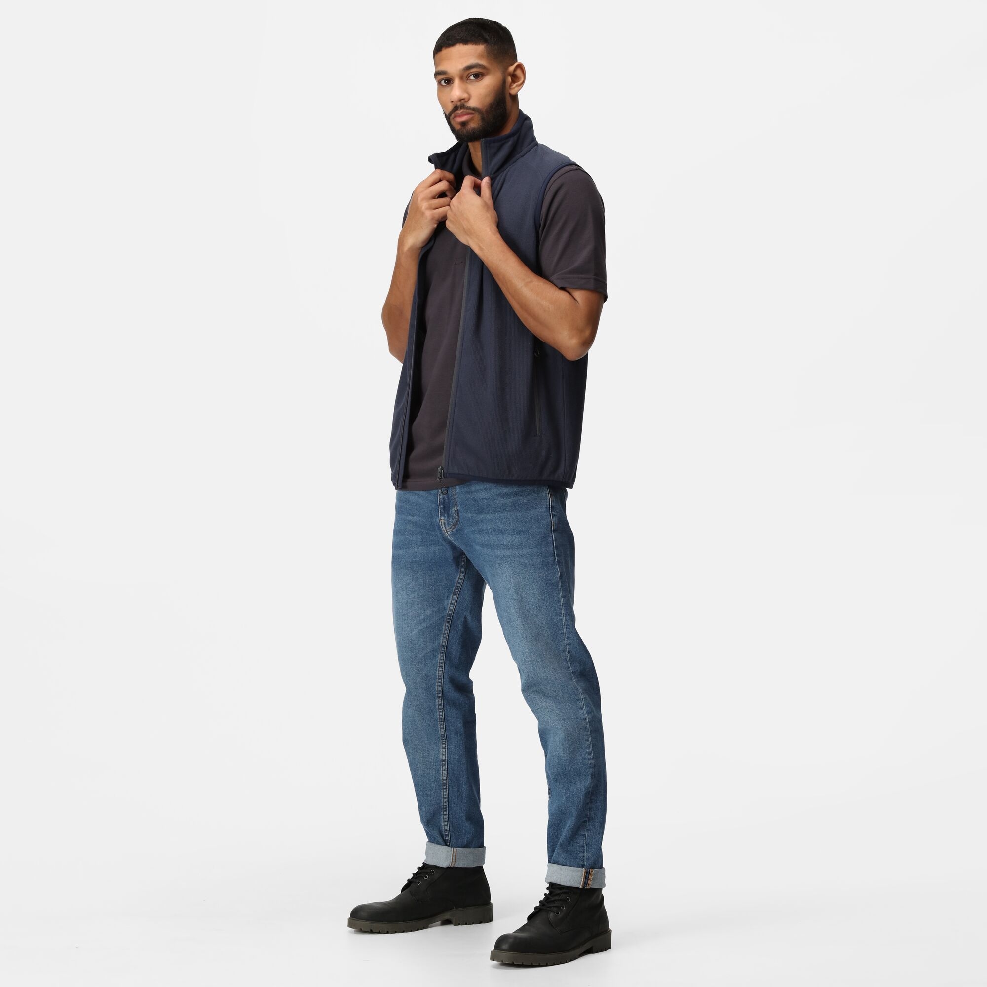 Men's Navigate Fleece Bodywarmer | Navy Seal Grey