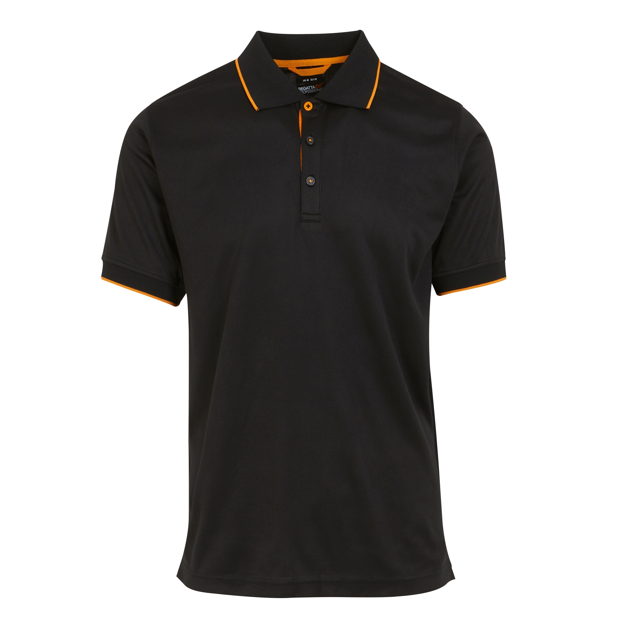 Men's Navigate Short Sleeve Polo Shirt | Black Orange Pop