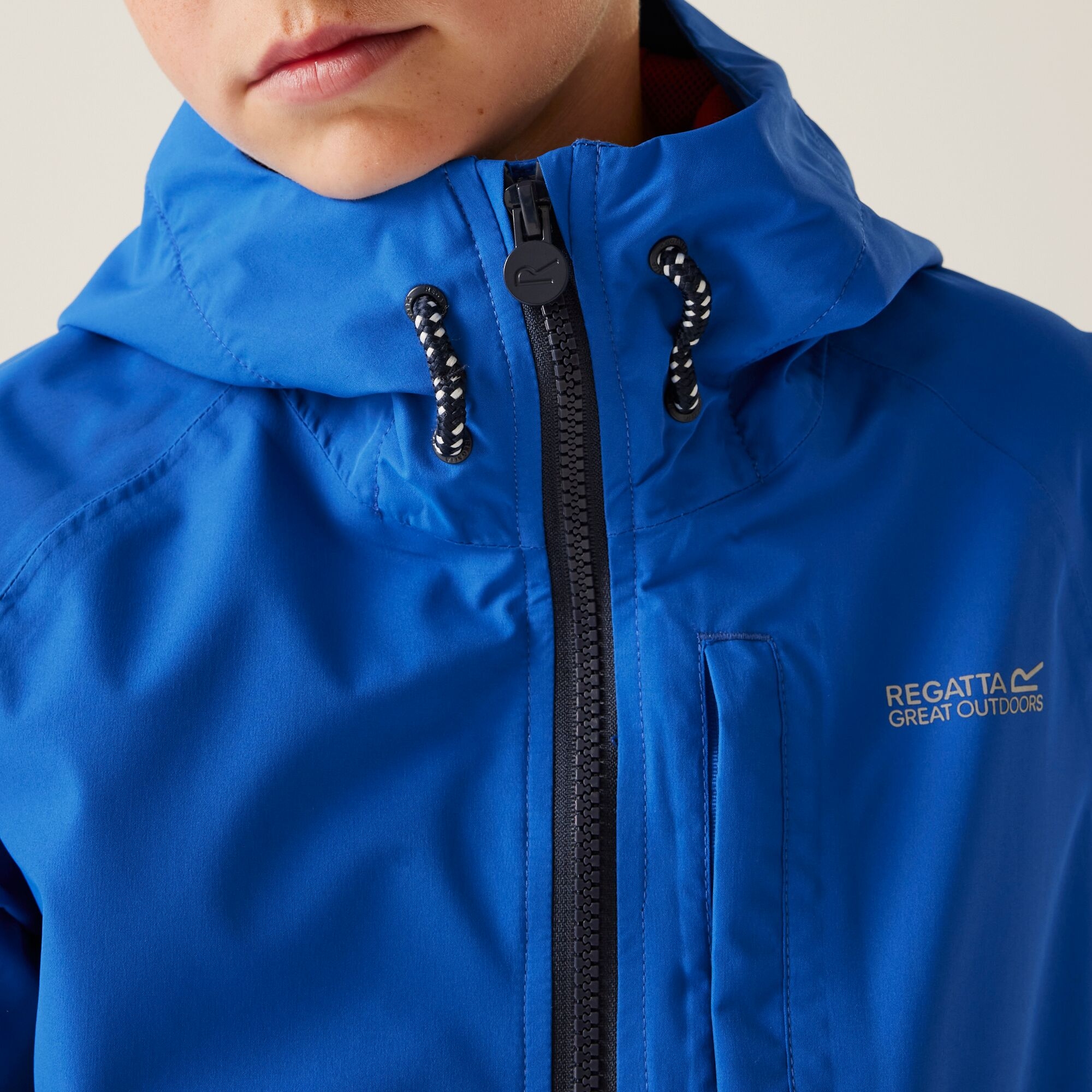 Kids' Hanleigh II Waterpoof Jacket | Olympian Blue Navy Tangerine Tango