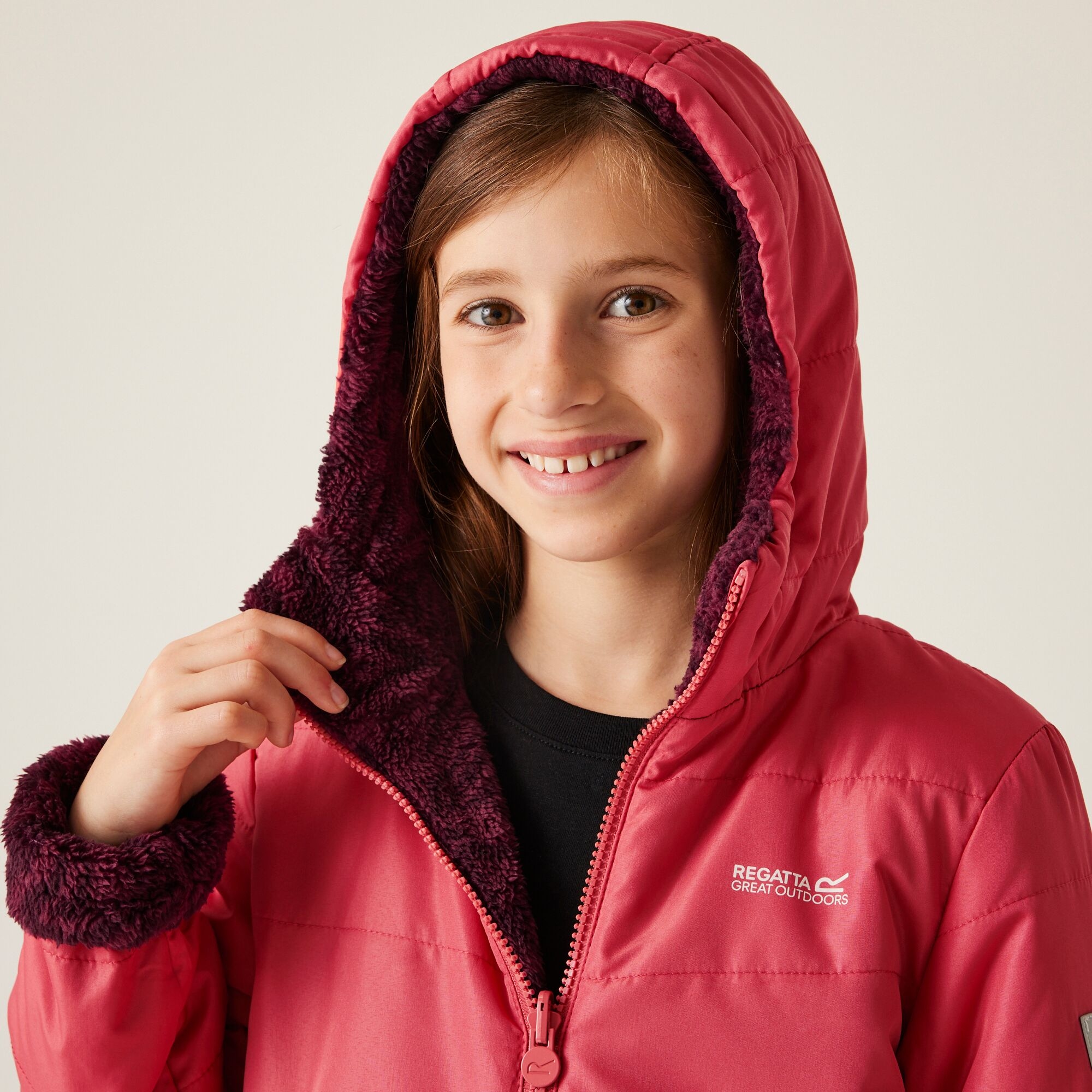 Kids' Kyrell Reversible Jacket | Mineral Red Burgundy Zebra