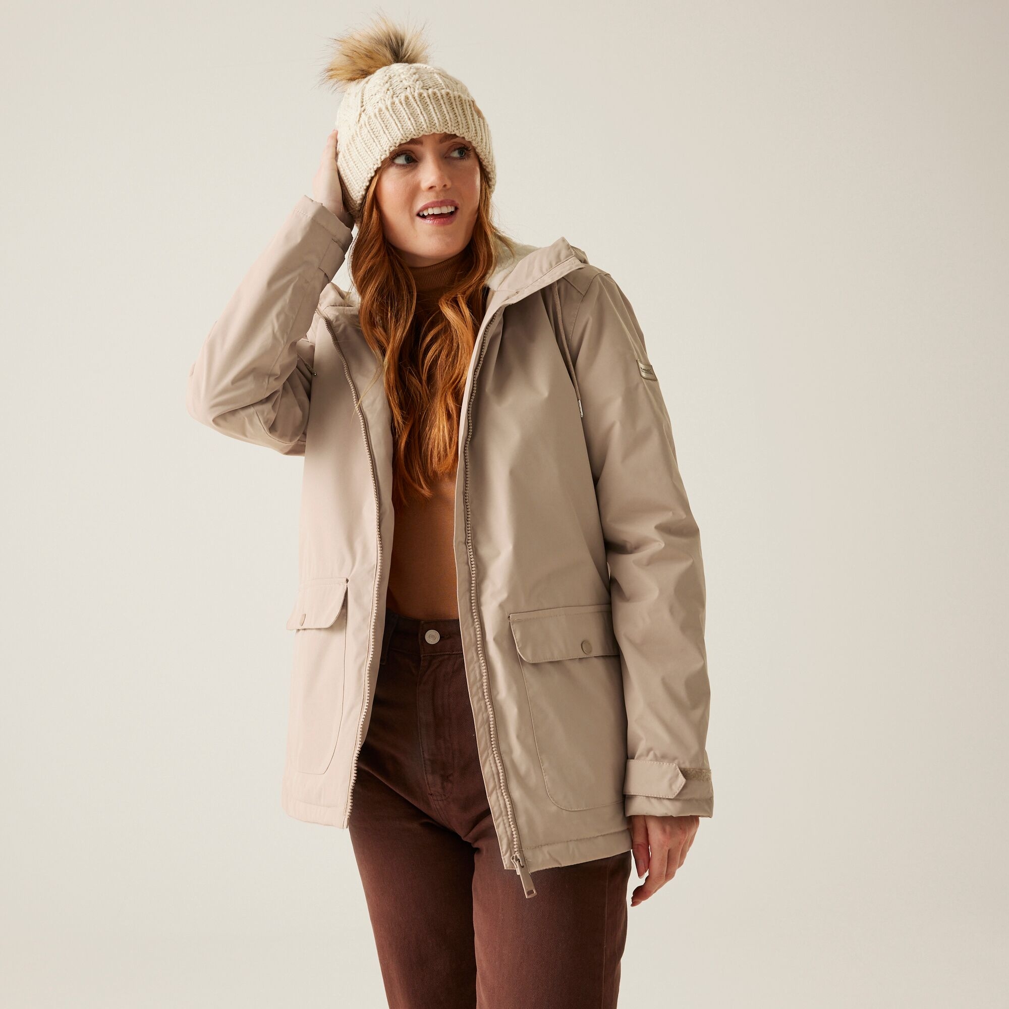 Women's Broadia Waterproof Jacket | Warm Taupe Light Vanilla