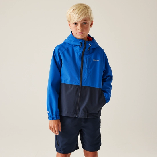Kids' Hanleigh II Waterpoof Jacket | Olympian Blue Navy Tangerine Tango