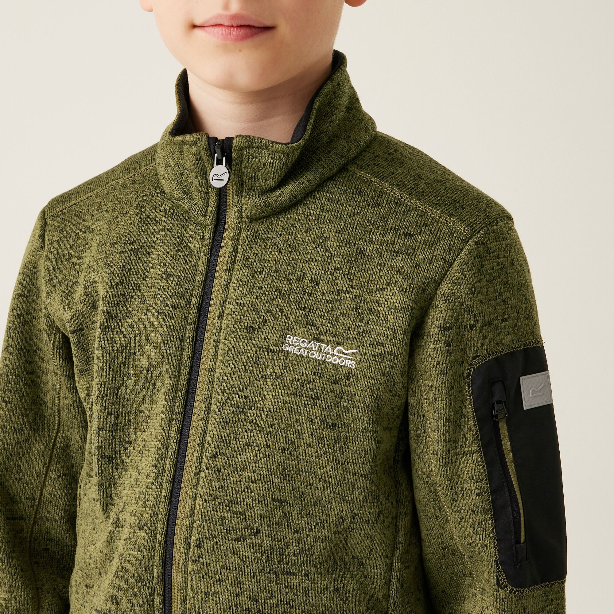 Kids' Newhill Full Zip Fleece | Nephrite Green Black