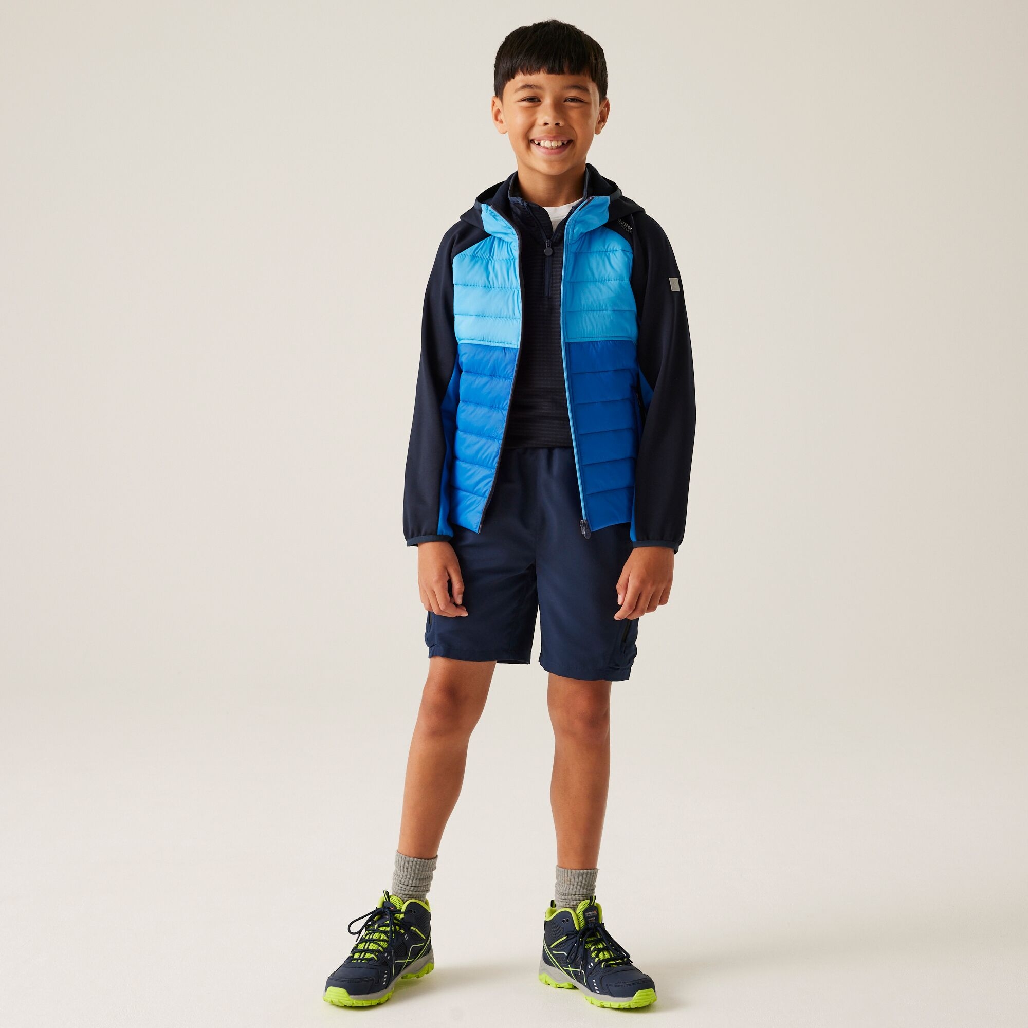 Kids' Kielder IX Hybrid Jacket | Olympian Blue Elysium Blue Navy Tango Tangerine