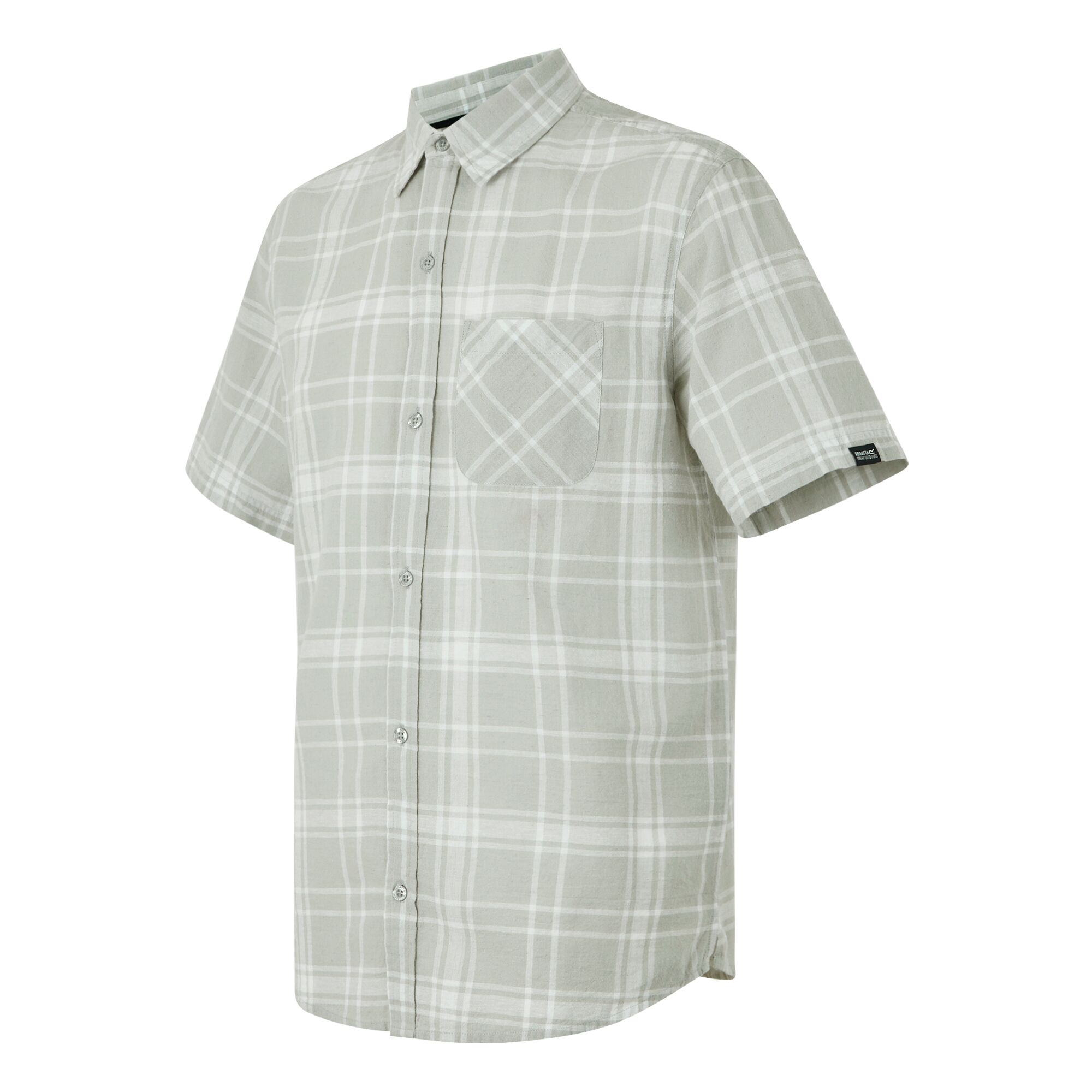 Men's Loran Short Sleeve Shirt | Silver Grey Check