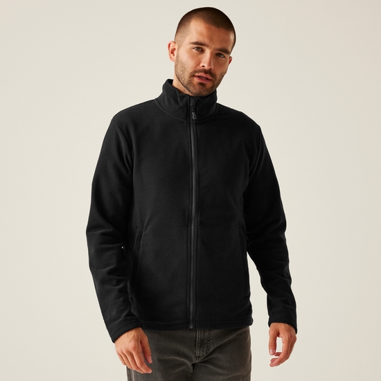 Men's Honestly Made Recycled Full Zip Microfleece | Black