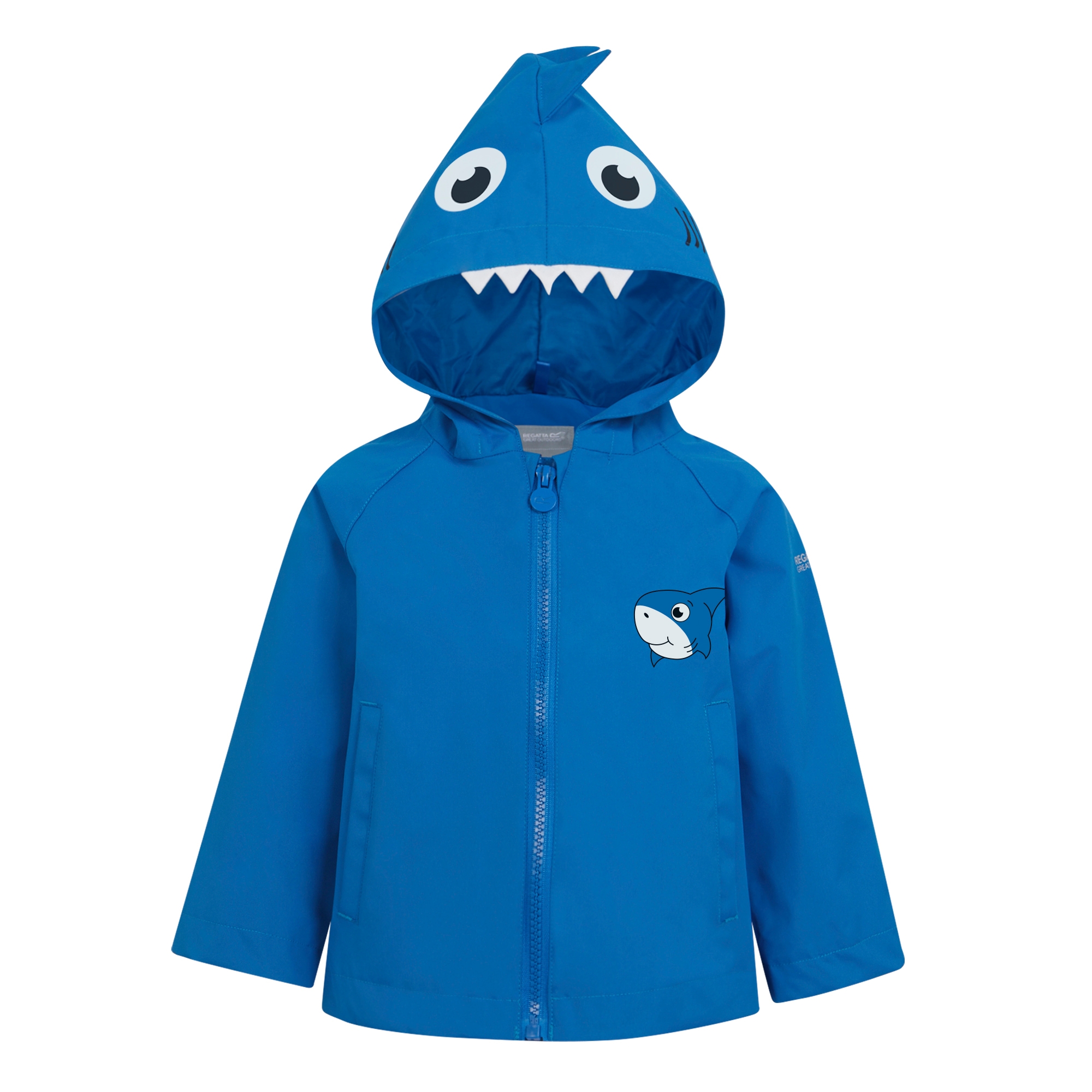 Kids' Animal Waterproof Jacket | Bubbles The Shark Hawaiian Blue