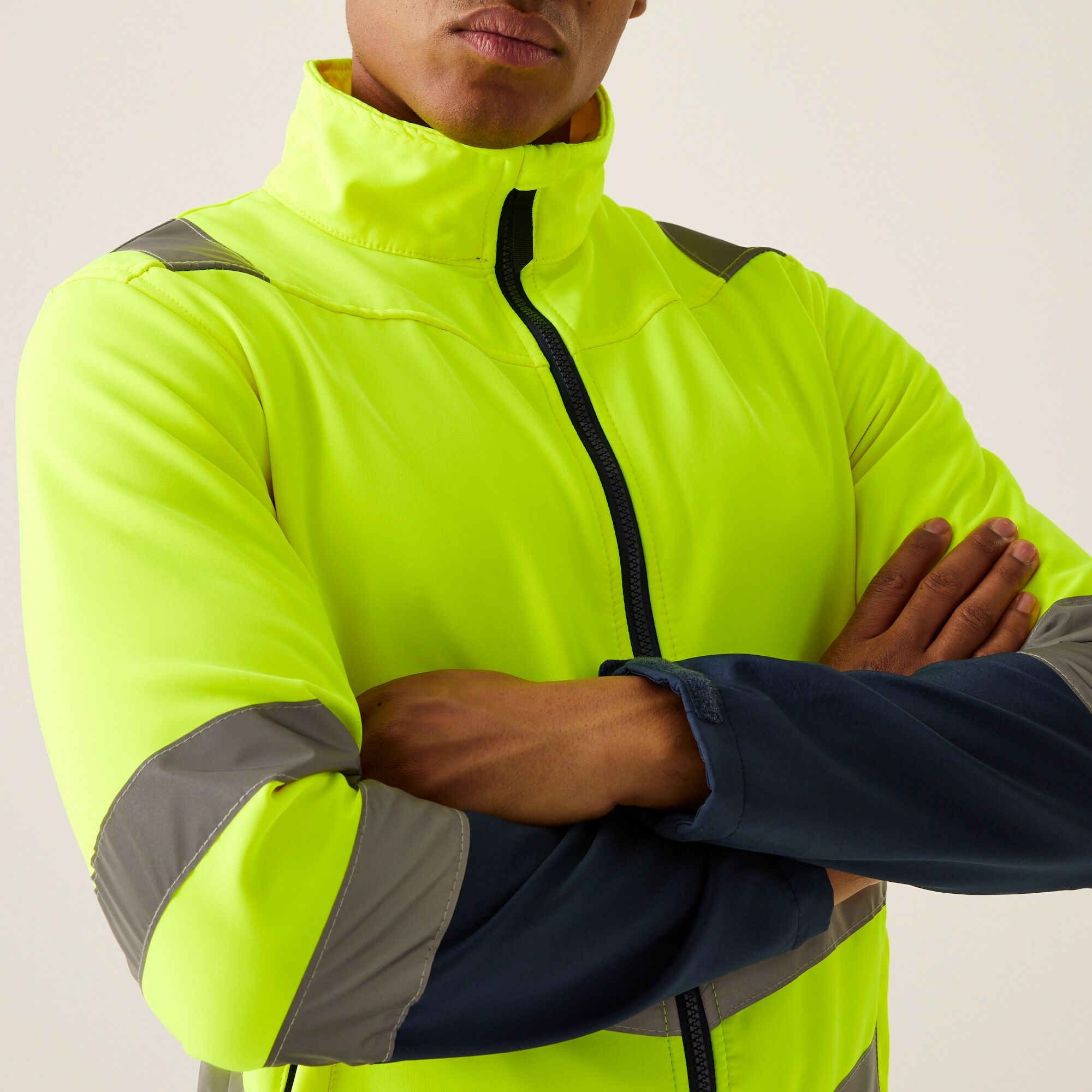 Men's Hi-Vis 2-Layer Softshell Jacket | Yellow Navy