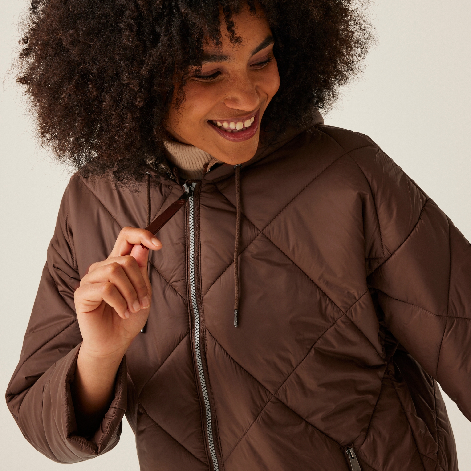 Women's Emila Quilted Jacket | Dark BrownWarm Taupe