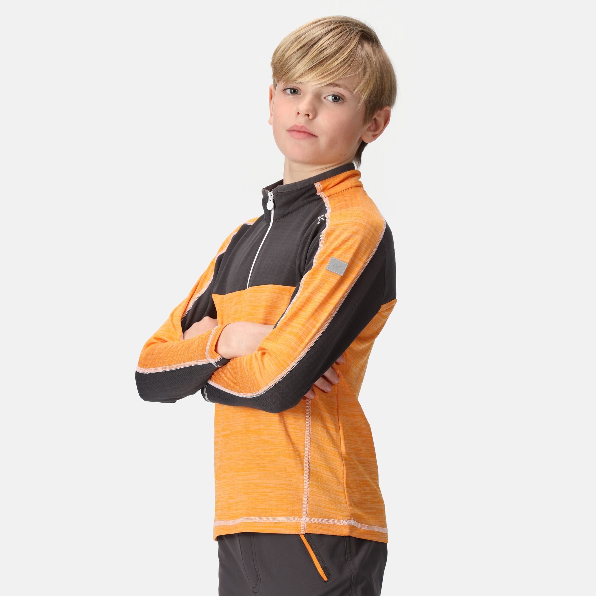 Kids' Hewley Fleece | Apricot Crush Seal Grey