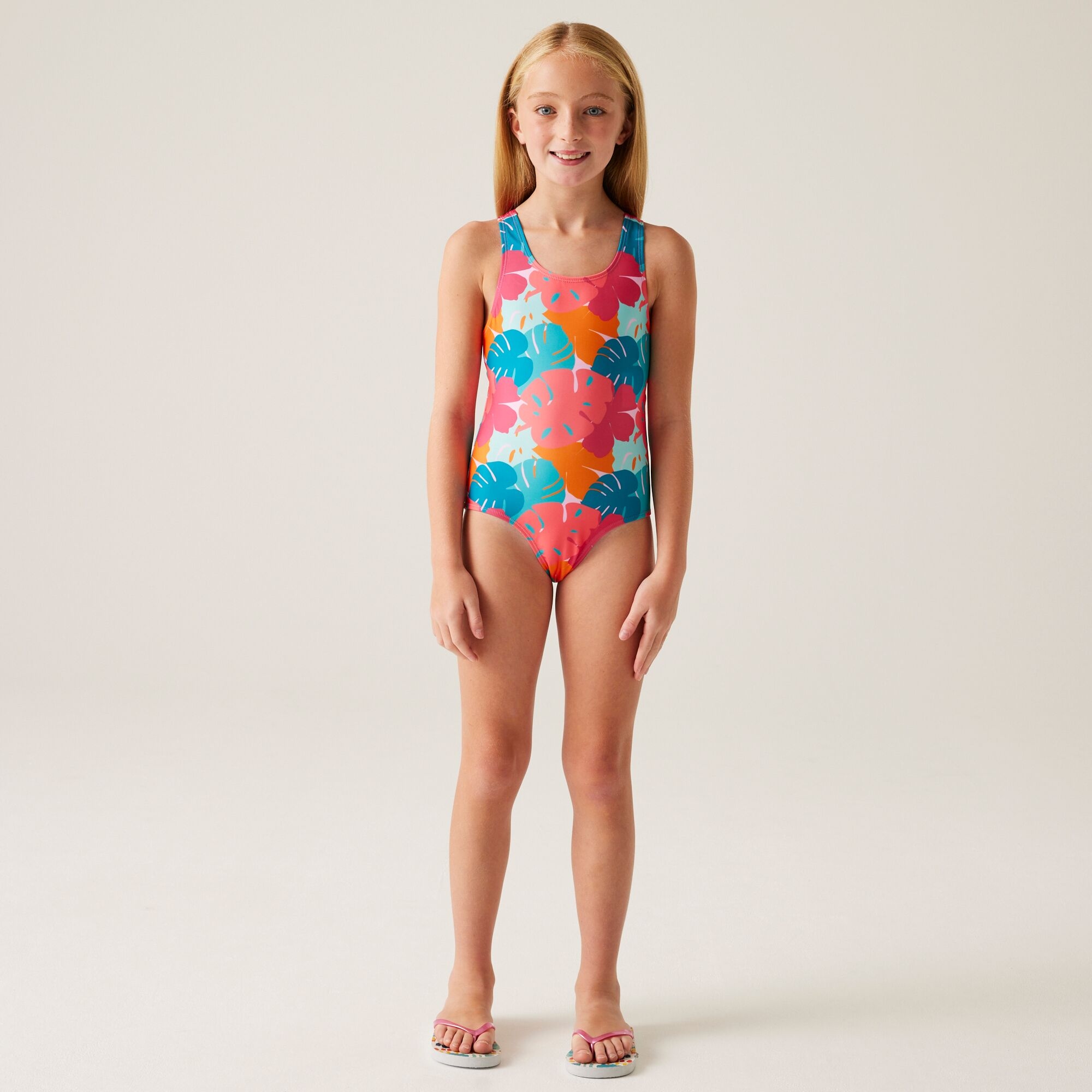 Kids' Katrisse Swimming Costume | Tropical Leaf Print
