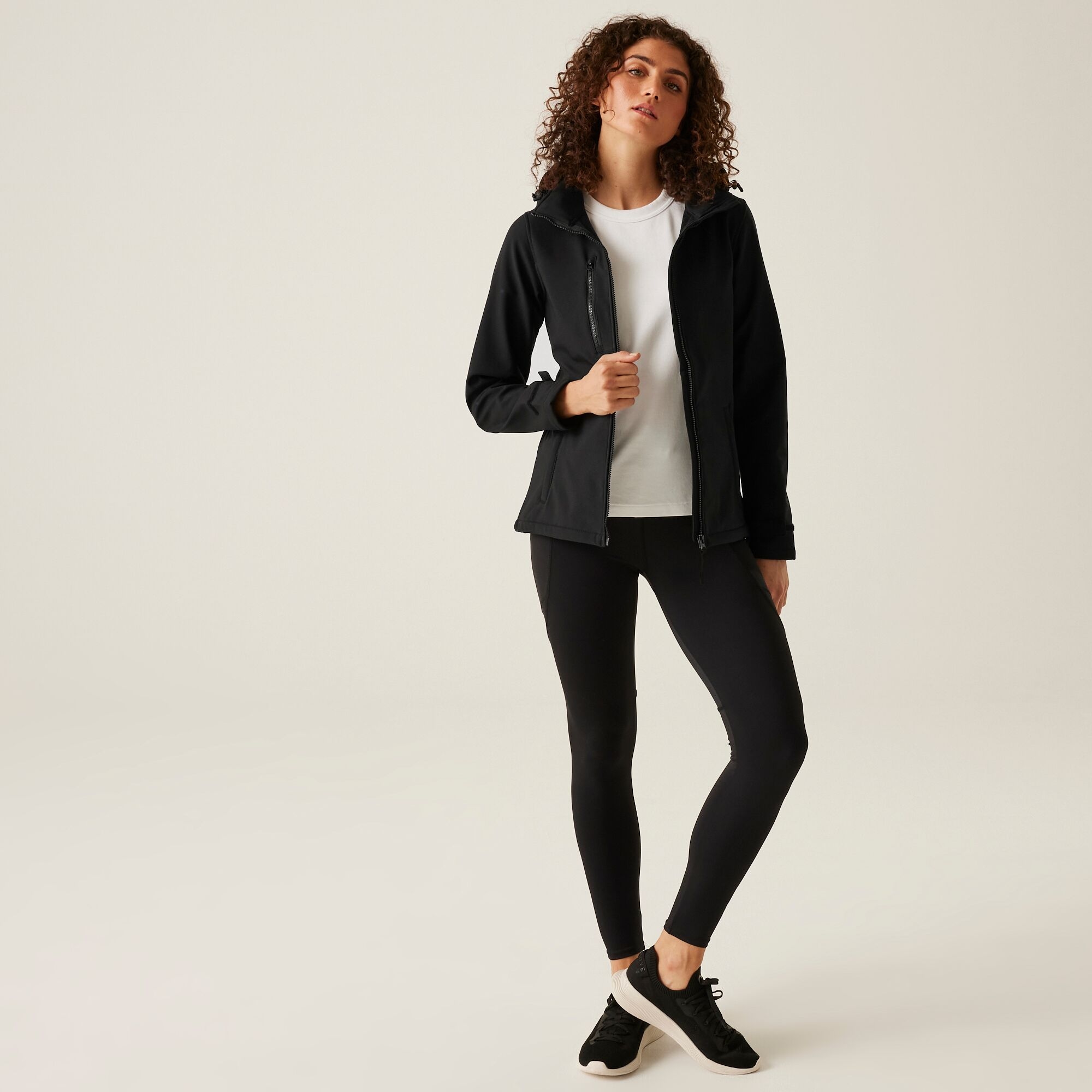 Women's Venturer 3-layer Printable Hooded Softshell Jacket | Black