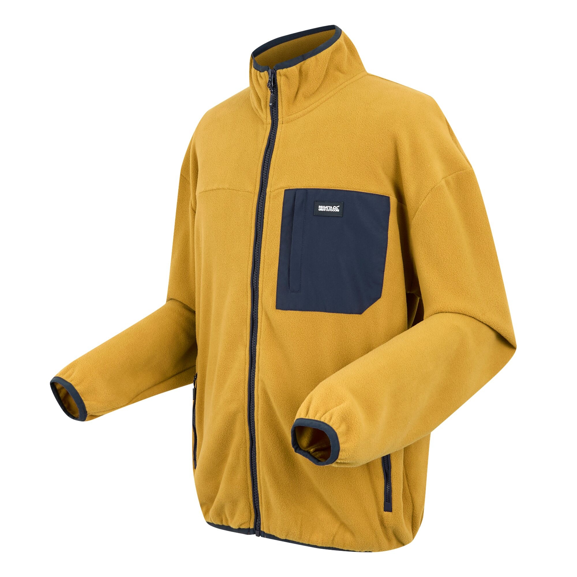 Men's Frankie Full Zip Fleece | Mustard Navy