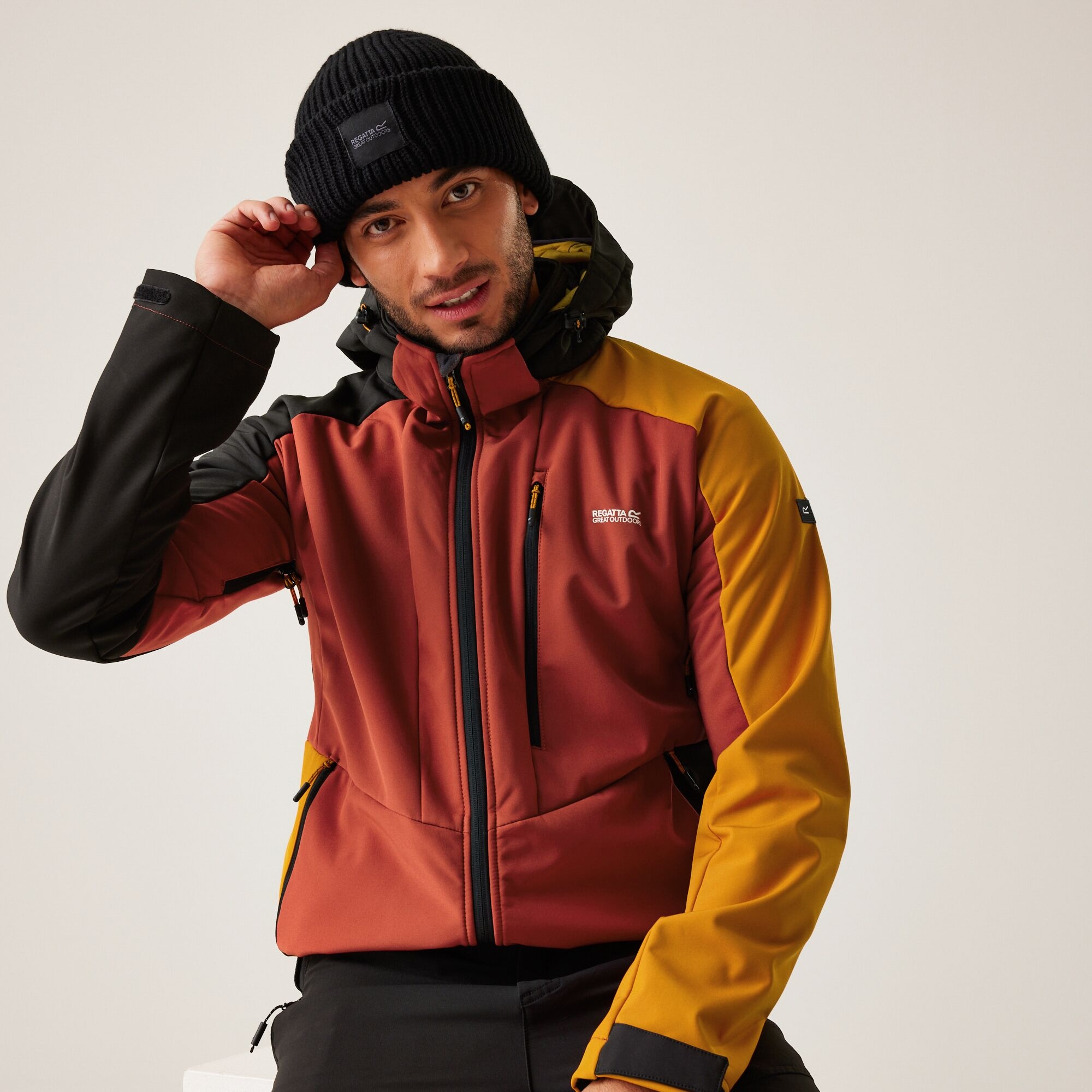 Men's Hewitts X Softshell Jacket | Red Ochre Black