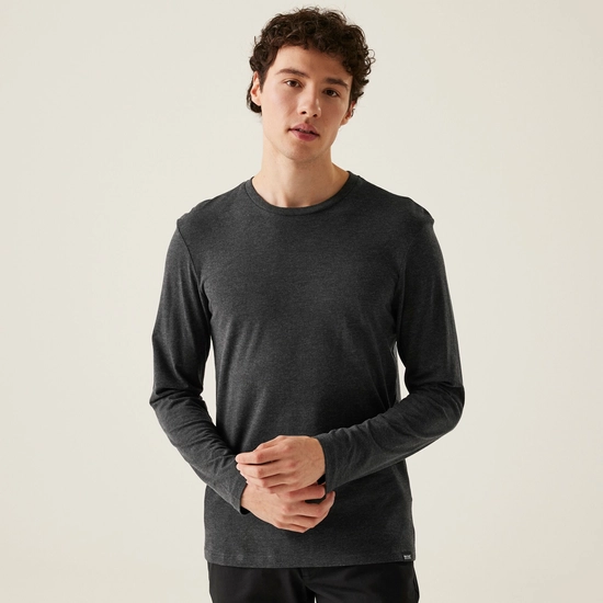 Men's Maylow Long Sleeved T-Shirt | Dark Khaki Marl