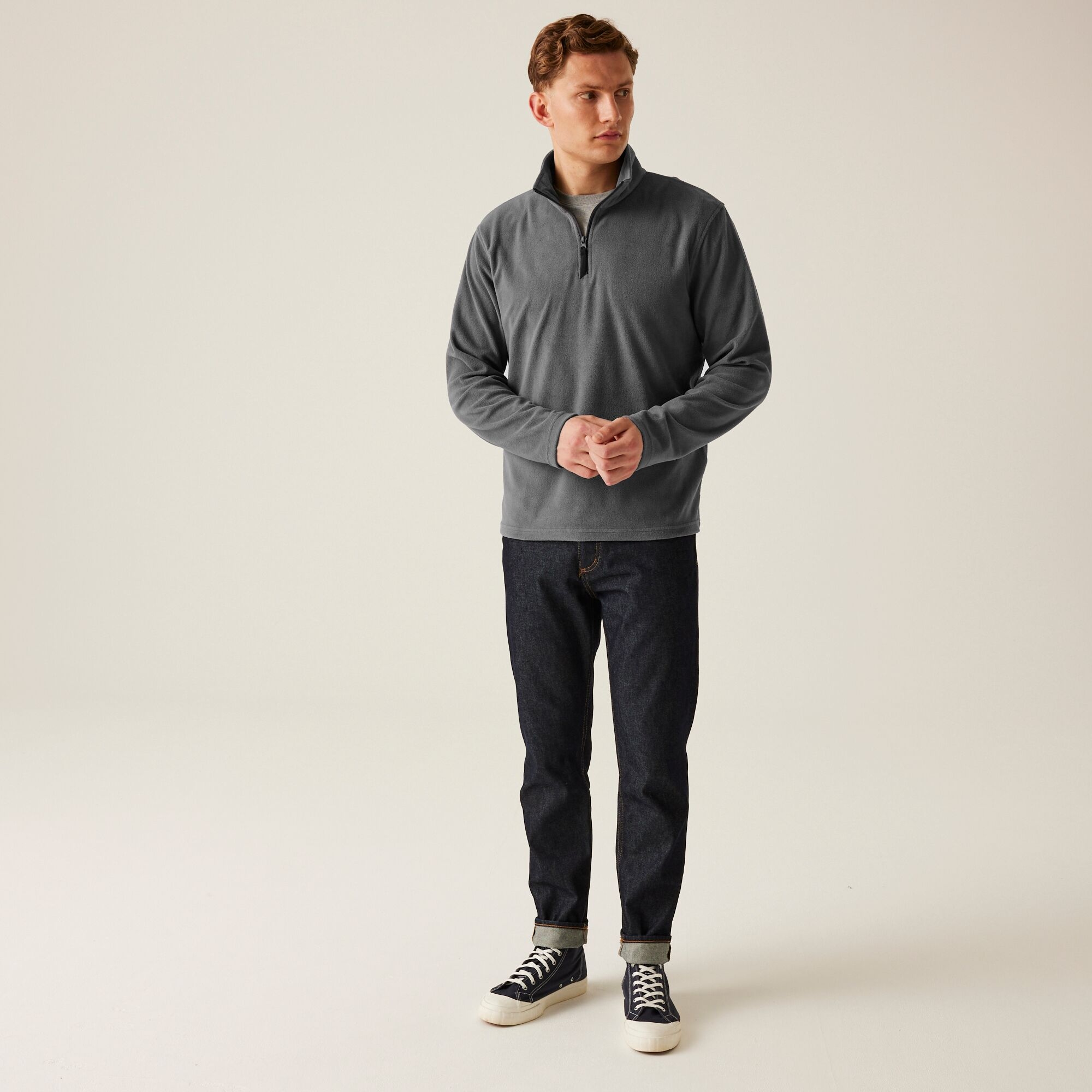 Men's Micro Lightweight Half Zip Fleece | Seal Grey