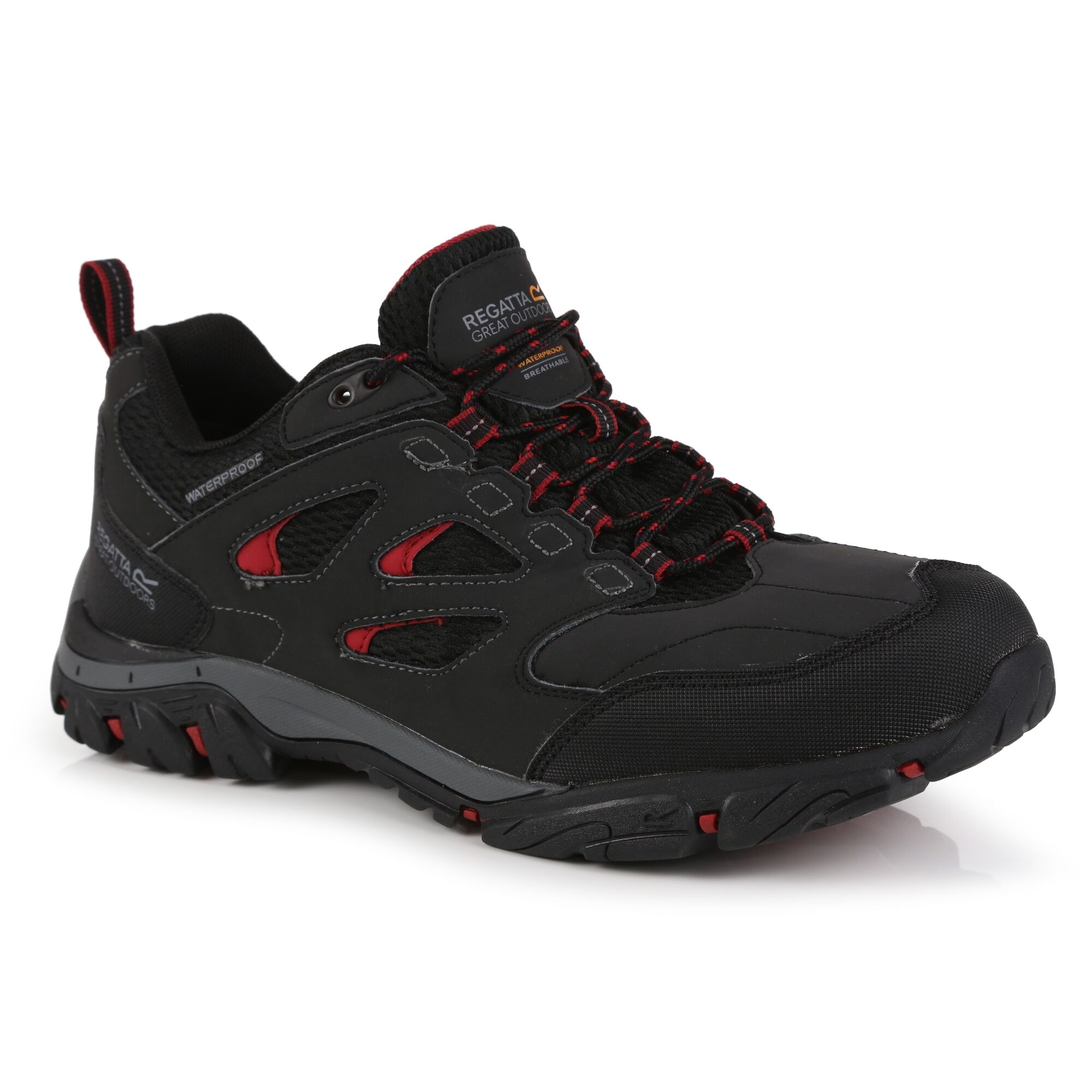 Men's Holcombe Waterproof Low Walking Shoes | Ash Rio Red